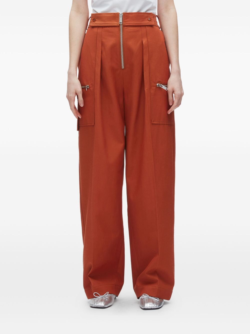 pleated zip-fly trousers - 3