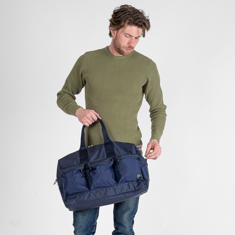 Iron Heart POR-FOR-DUF-NAV Porter - Yoshida & Co. - Force 2Way Duffle Bag - Navy Blue outlook