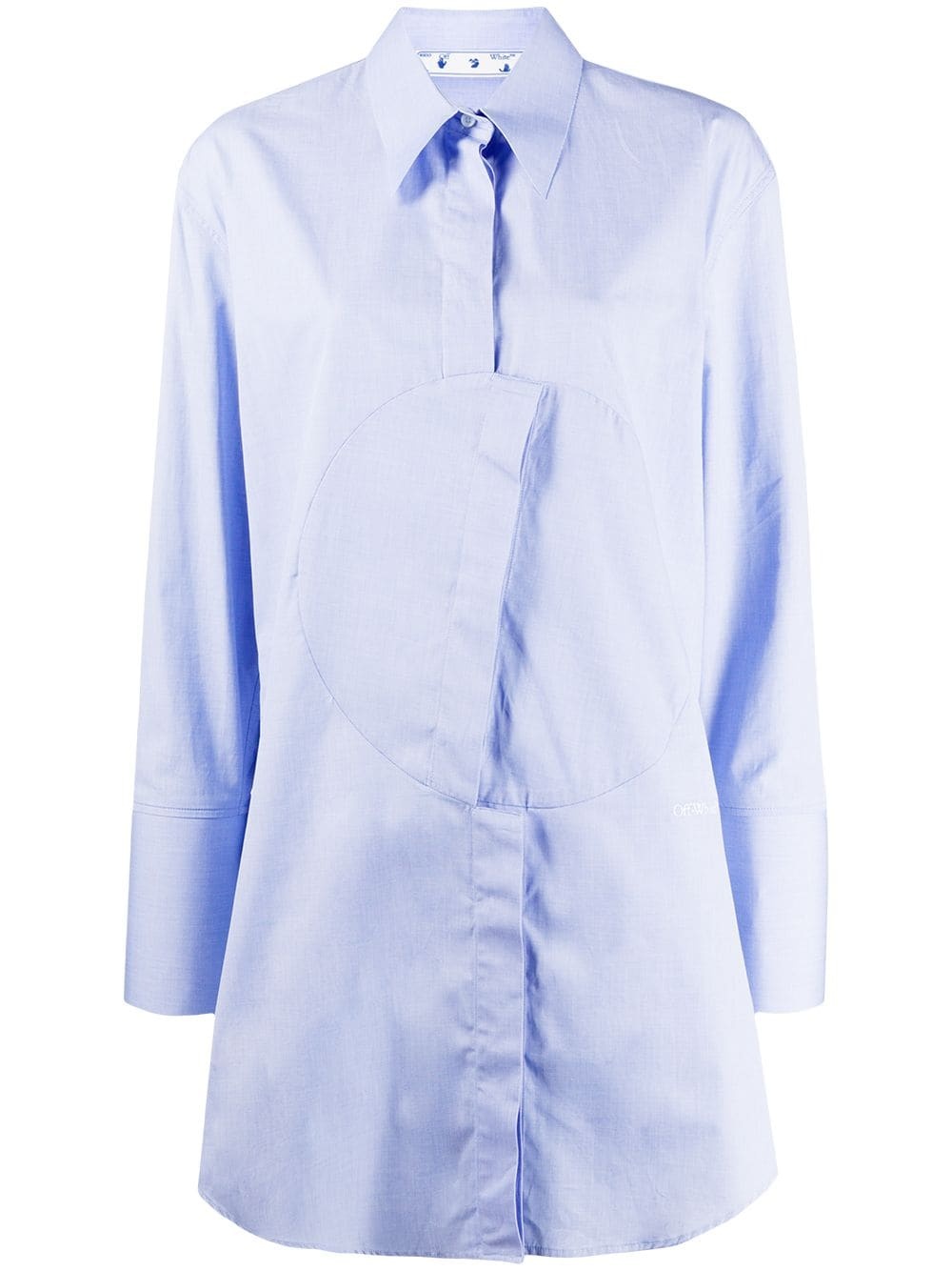 asymmetric-fastening oversize shirt - 1