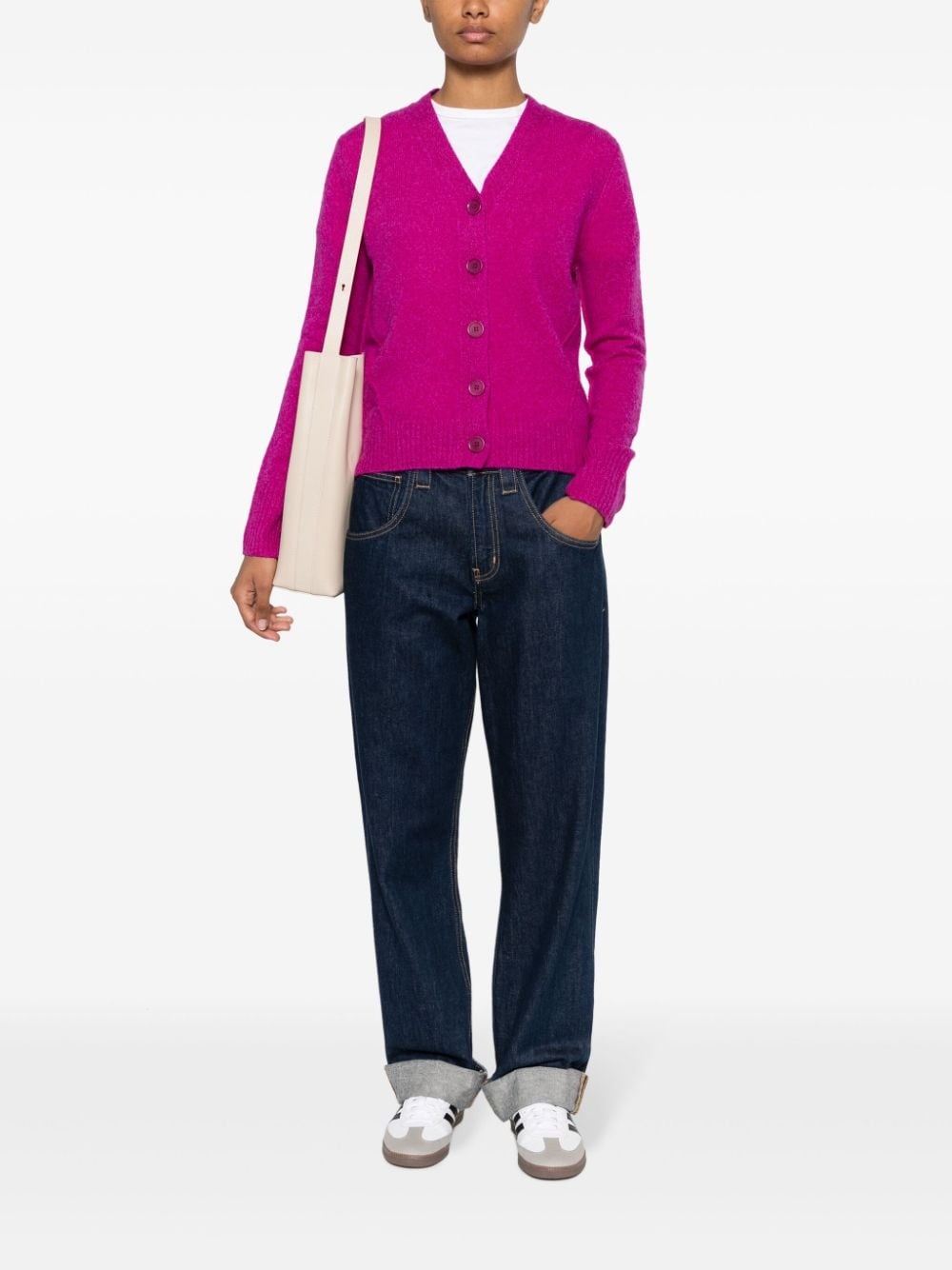 V-neck wool cardigan - 2