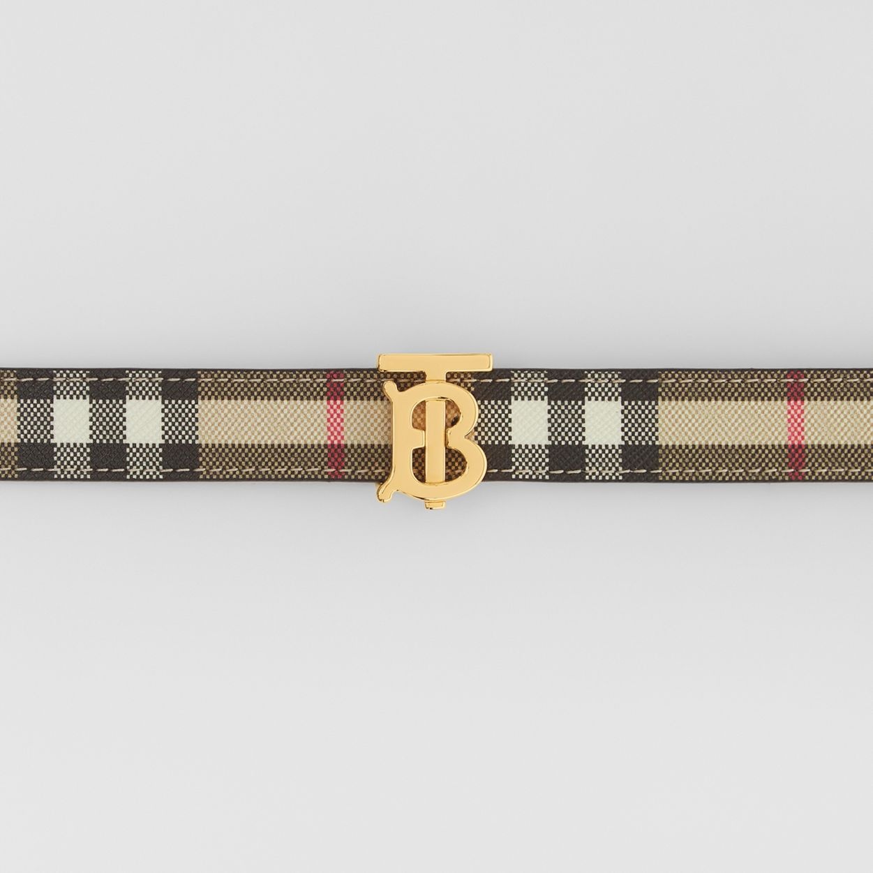 Reversible Vintage Check and Leather Belt - 2