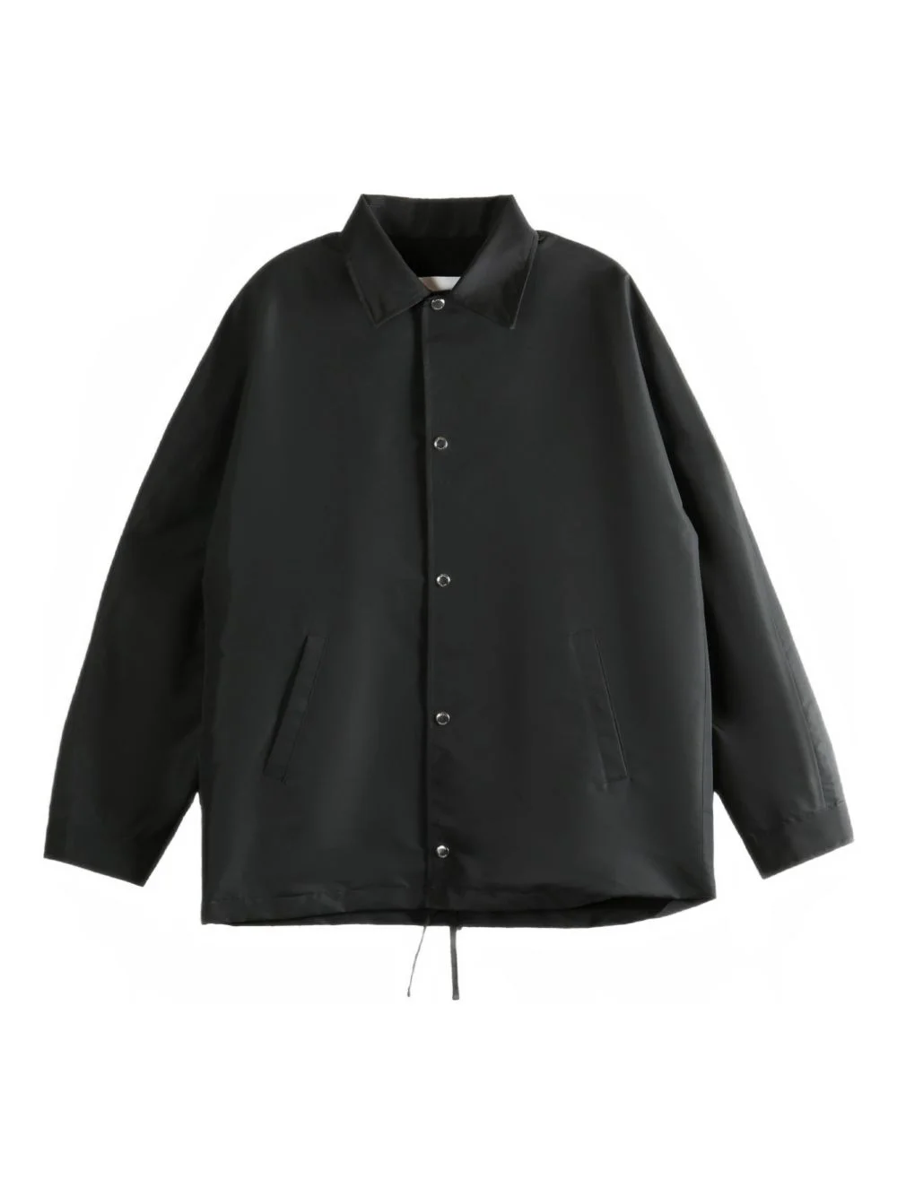 drawstring hem shirt jacket - 1