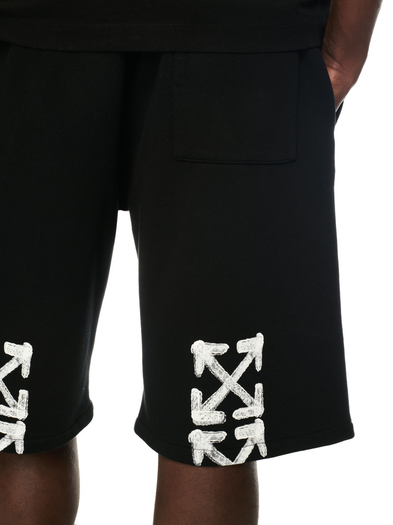Black Spray Arrow Sweat Shorts 5