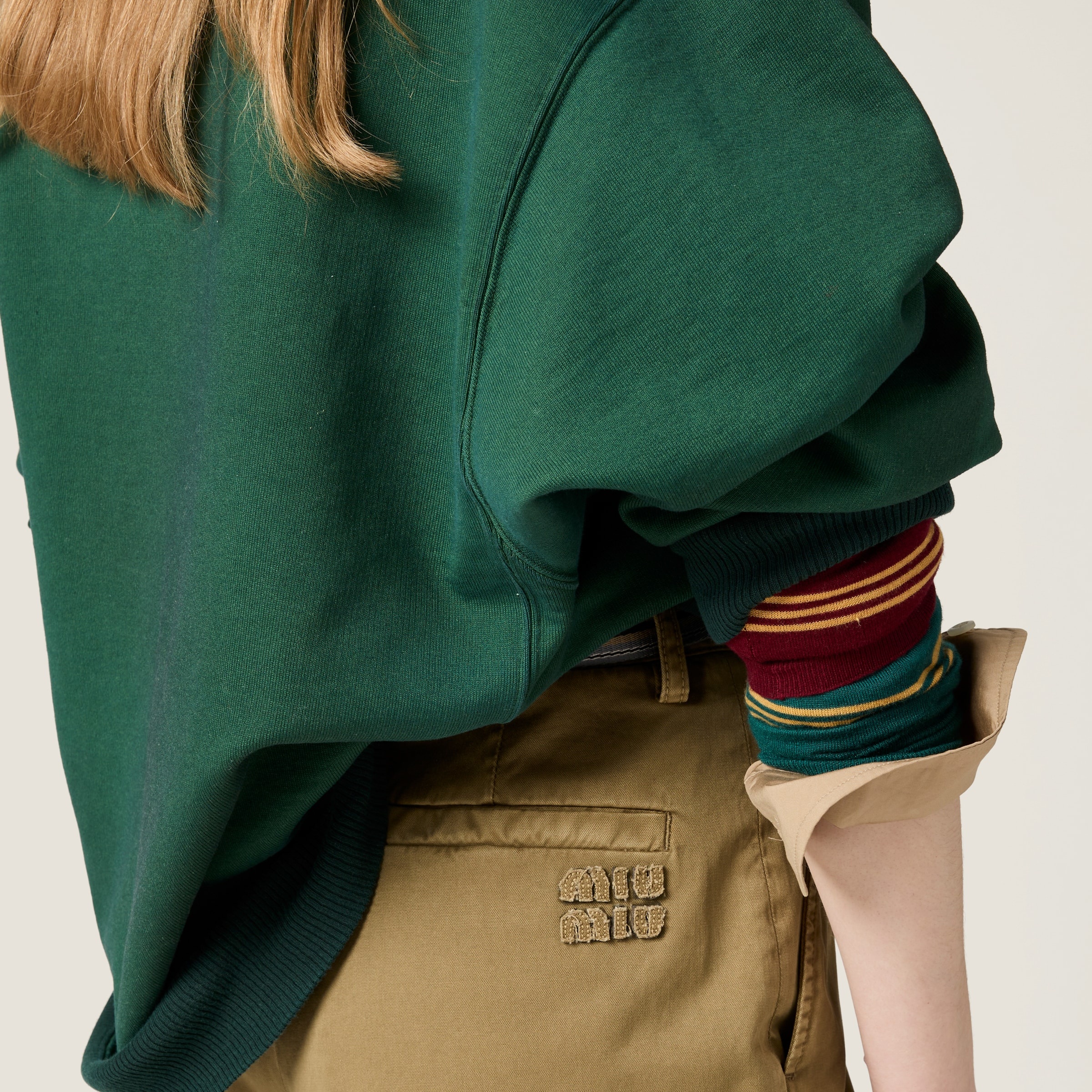 Garment-dyed cotton satin pants - 6
