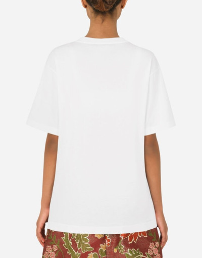 Dolce & Gabbana Jersey T-shirt with crystal DG embellishment outlook