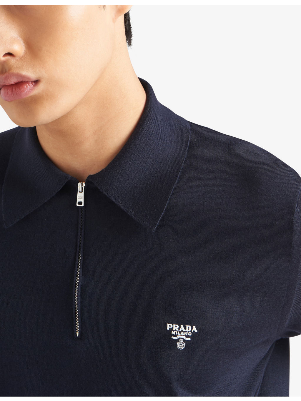 Logo-embroidered short-sleeved wool polo shirt - 5