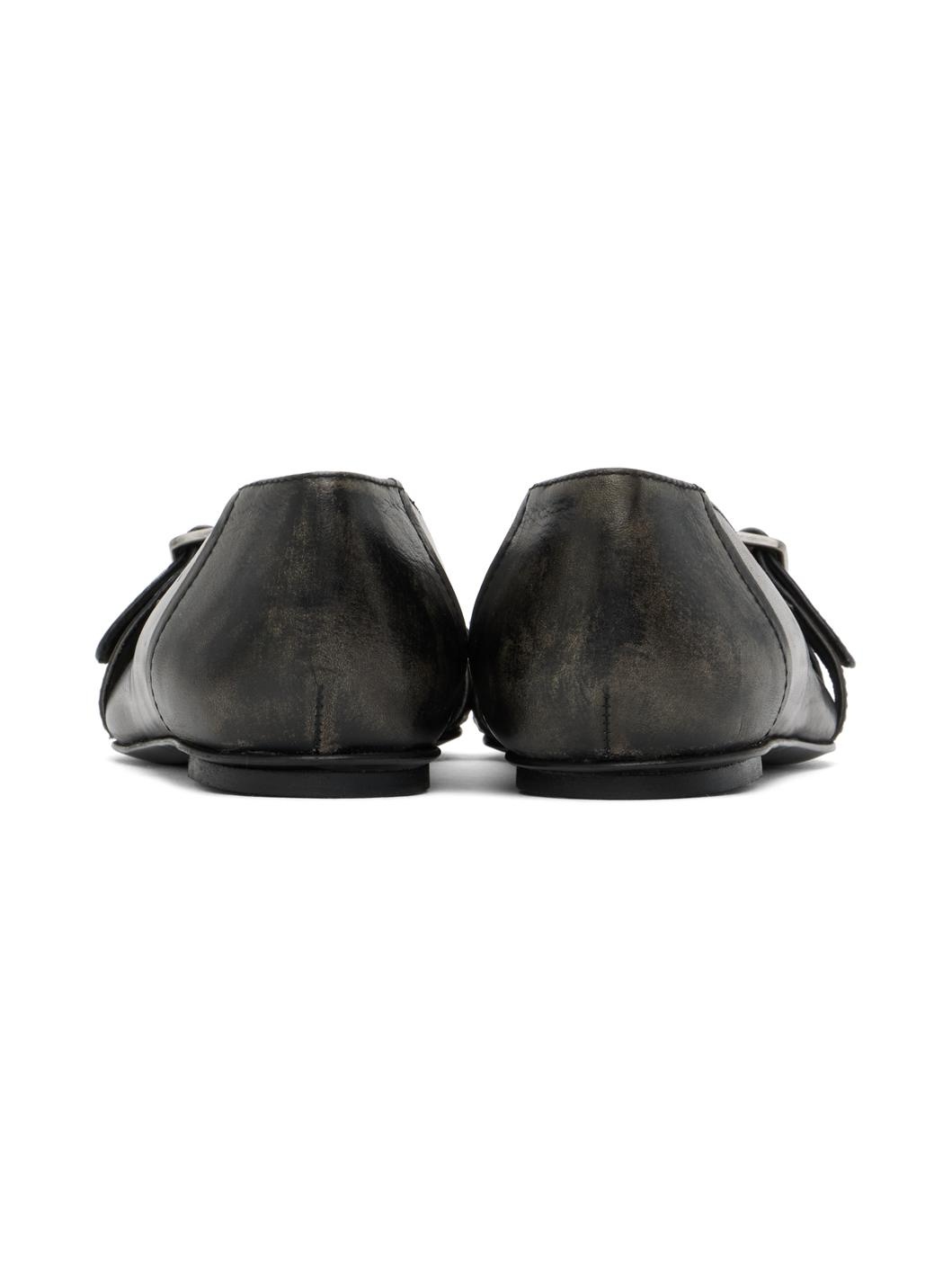 Black Pin-Buckle Ballerina Flats - 2