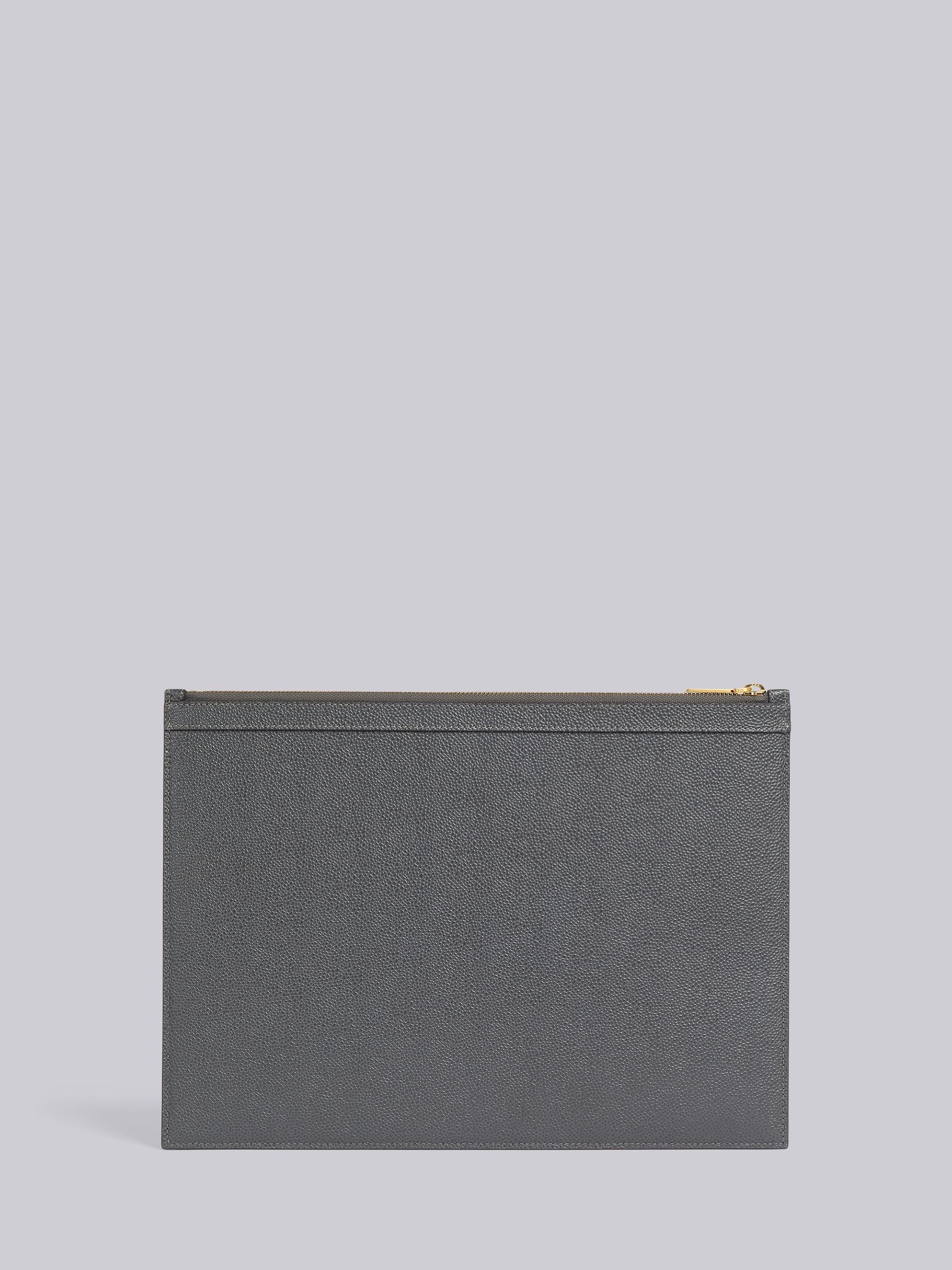 Dark Grey Pebble Grain Leather Document Holder - 3