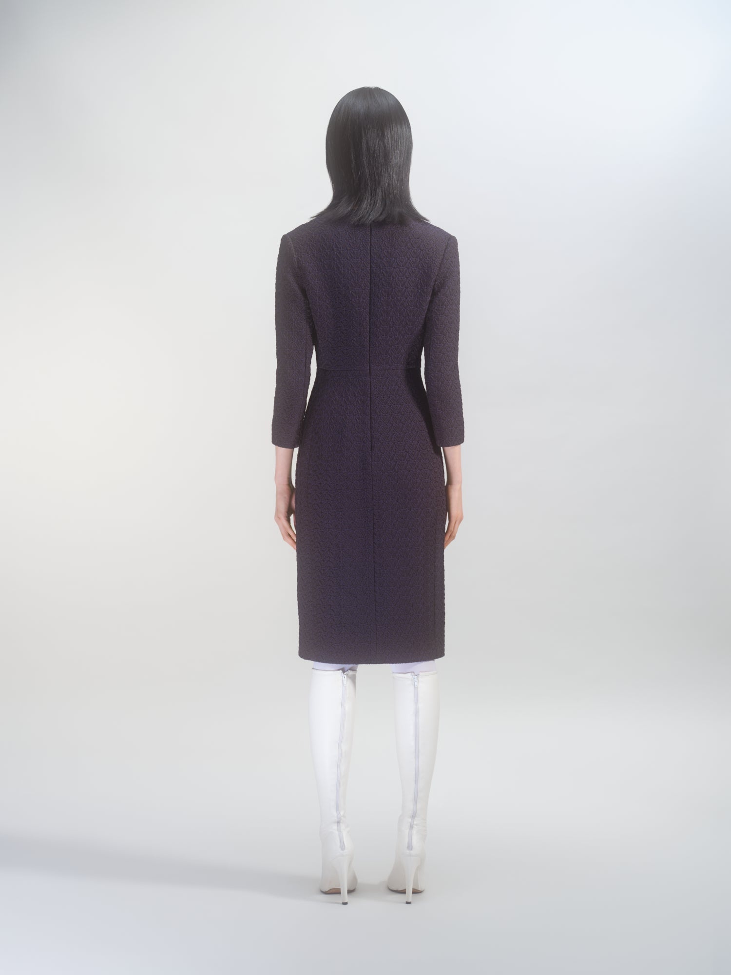 V-NECK FITTED DRESS - 4
