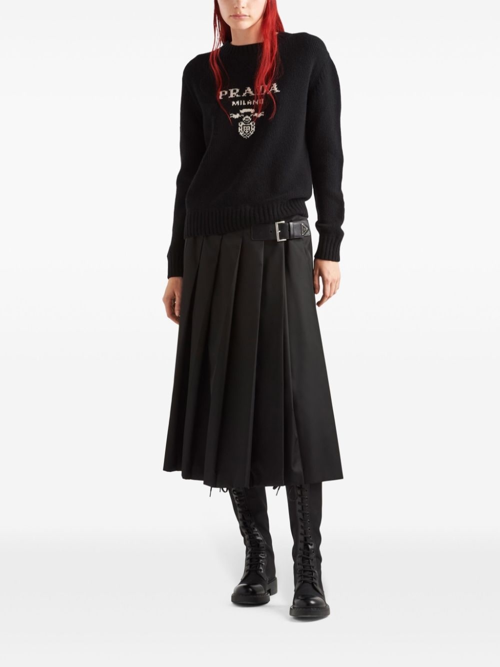logo-intarsia wool-cashmere jumper - 2