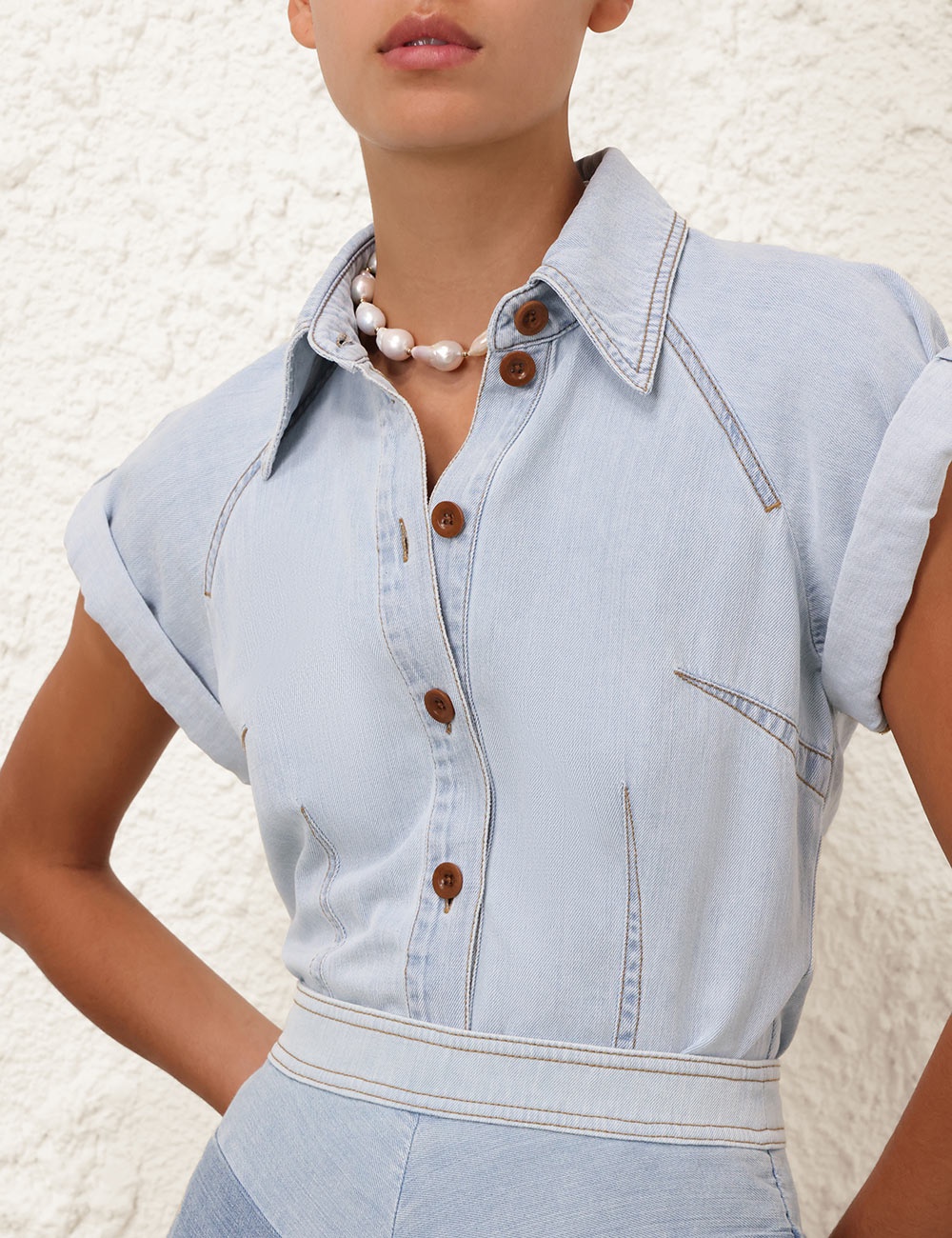 TALLOW DENIM BLOUSE - 5