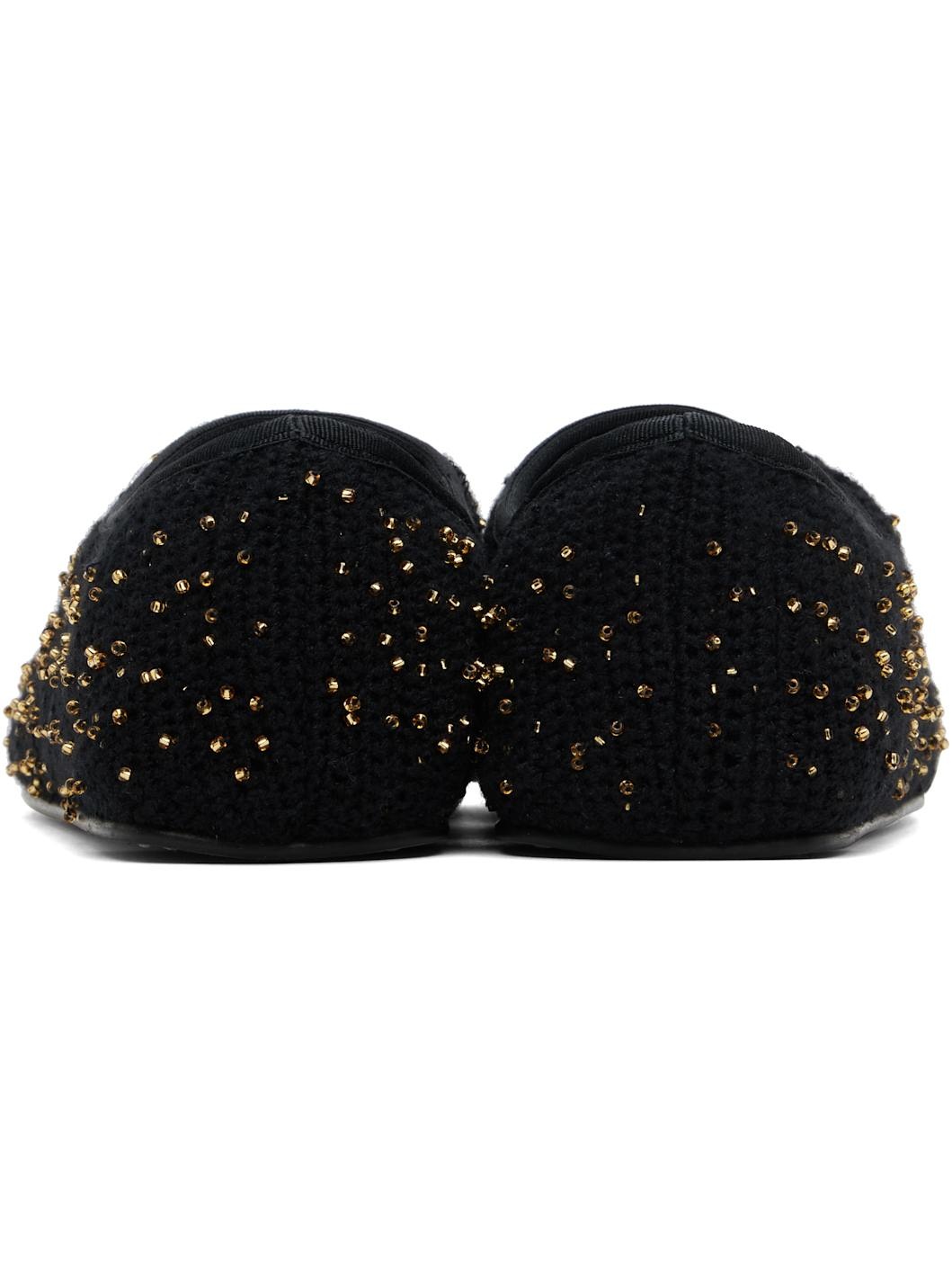 Black Aris Knit Ballerina Flats - 2
