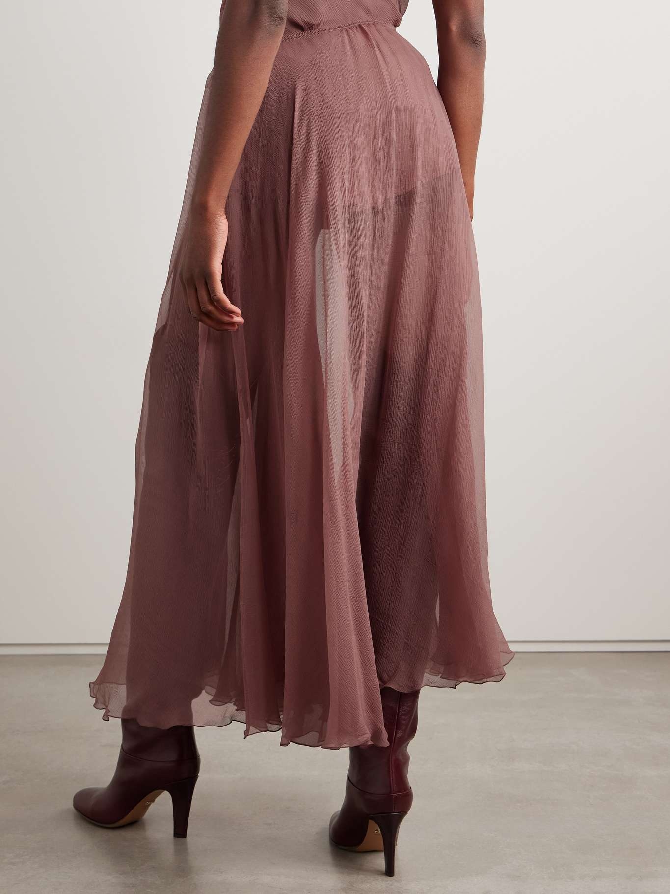 Silk-crepon maxi skirt - 4