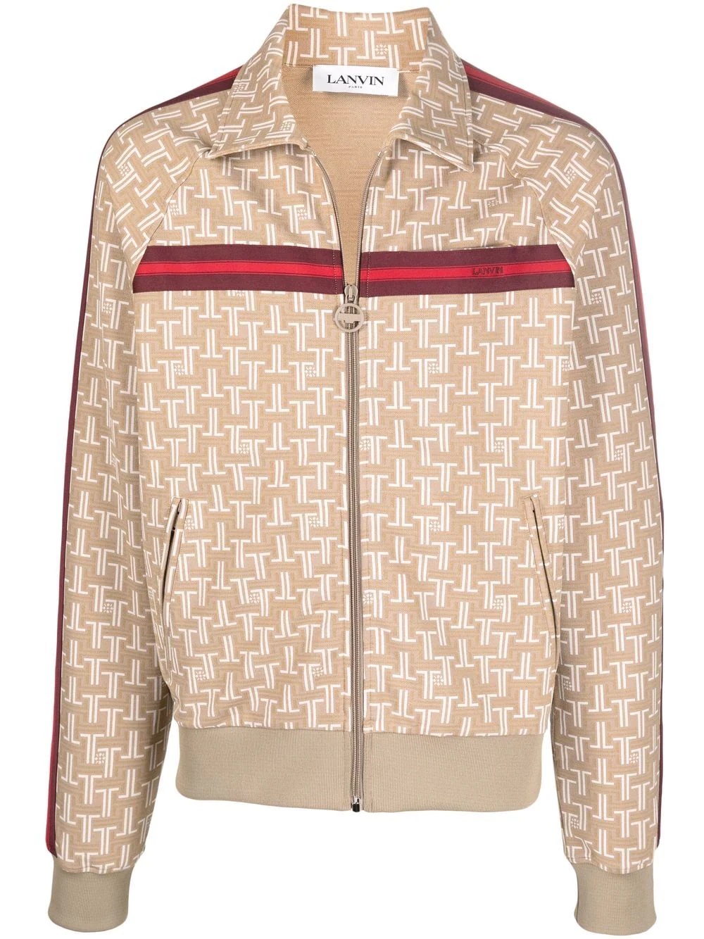 monogram-print jacket - 1