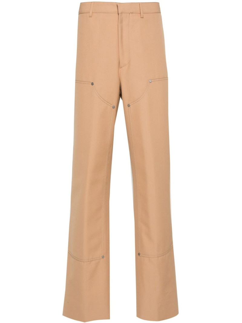 logo-embroidered straight trousers 1