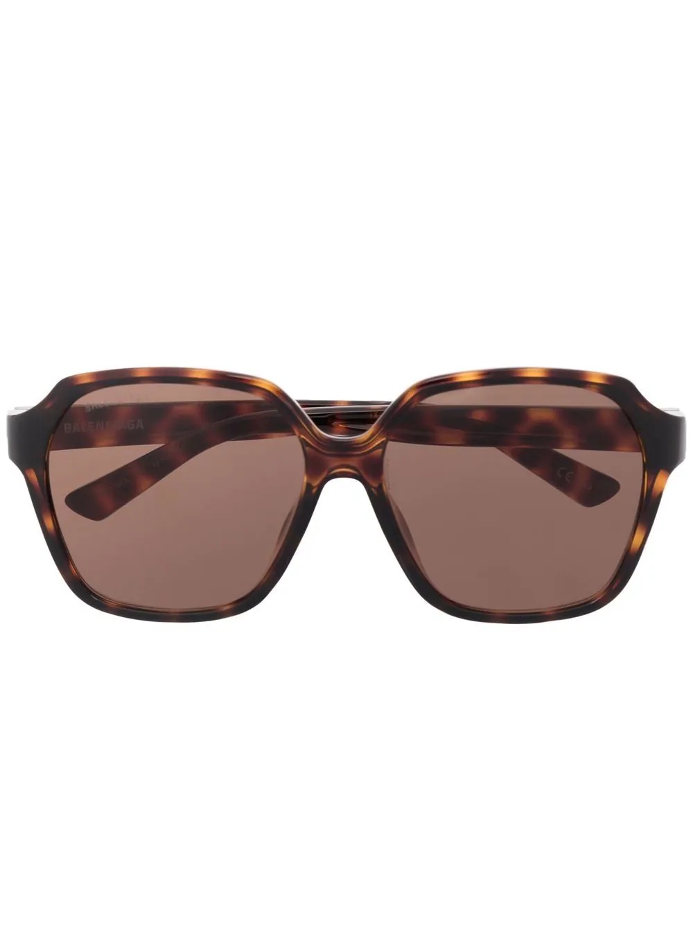 tortoiseshell-effect geometric sunglasses - 1