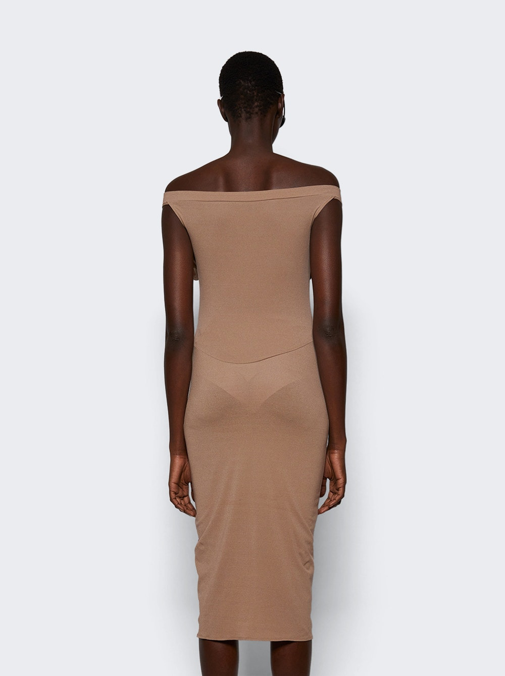 Rose Applique Dress Beige - 4