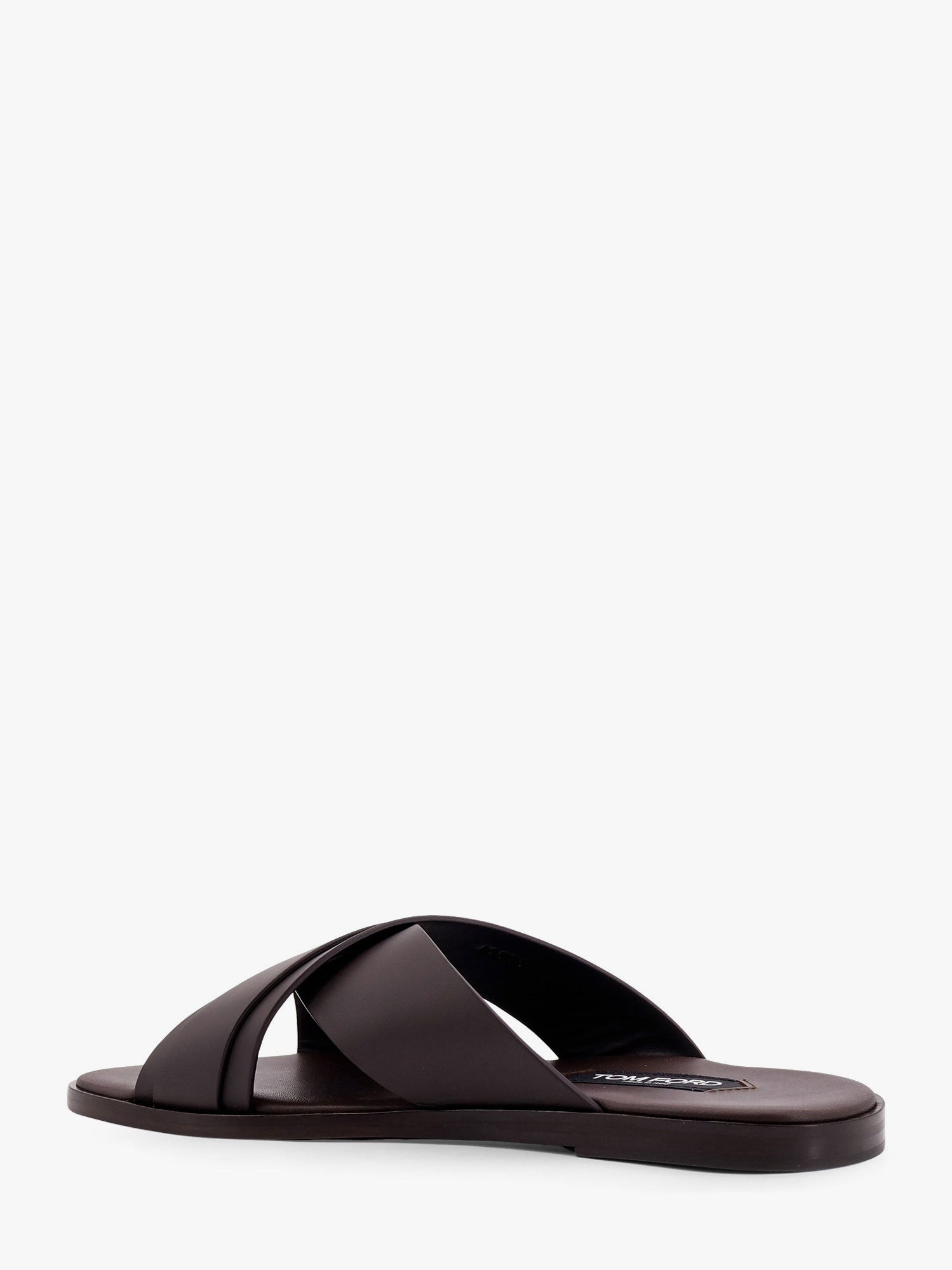 Tom Ford Leather Sandals With Perforated Logo Detail - 3