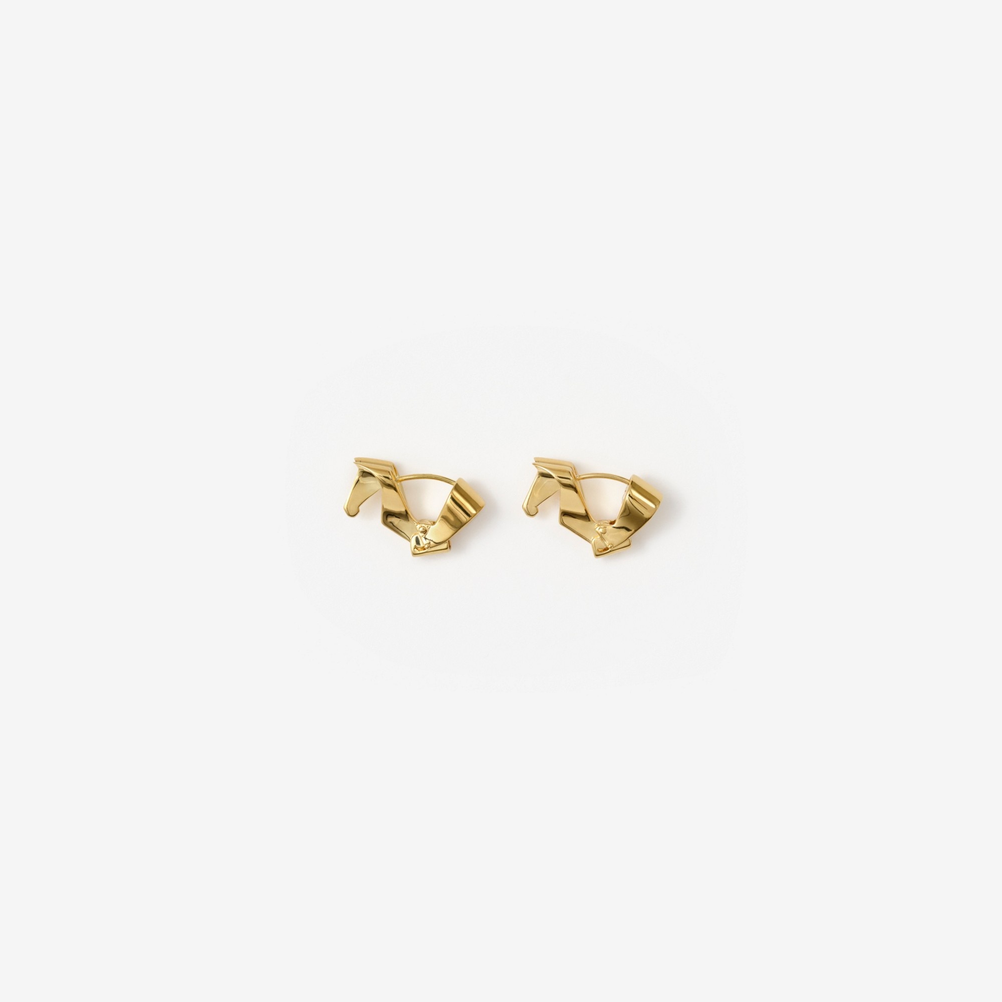 Gold-plated Horse Hoop Earrings - 1