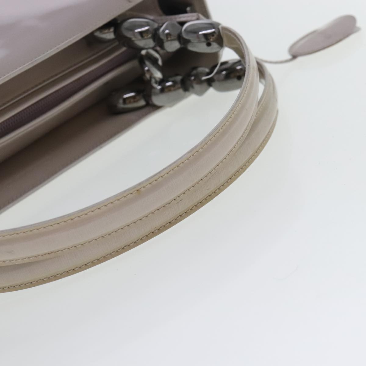 DIOR Maris Pearl Hand Bag Patent Leather Purple Silver - 7