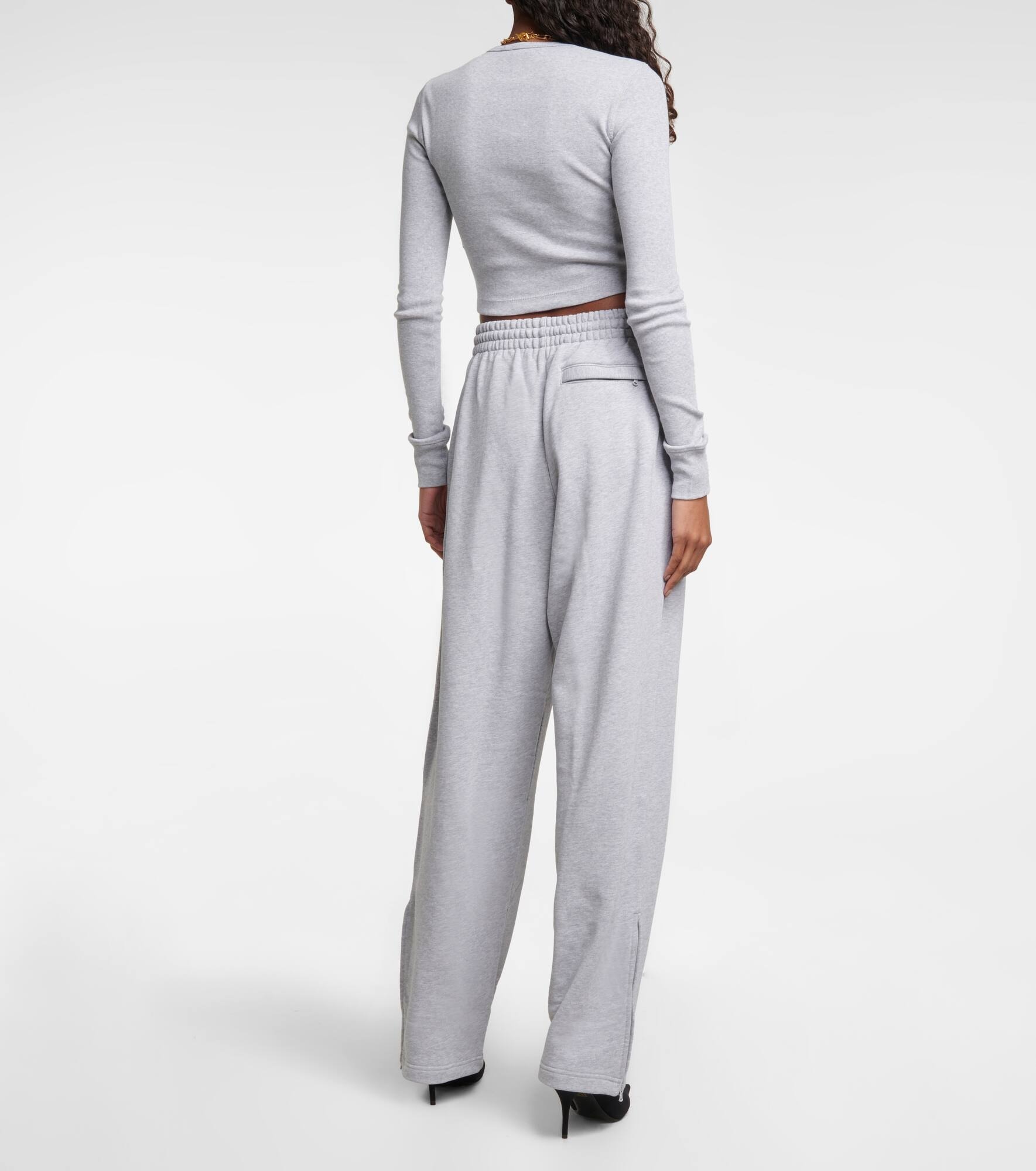 x Hailey Bieber wide-leg cotton sweatpants - 3
