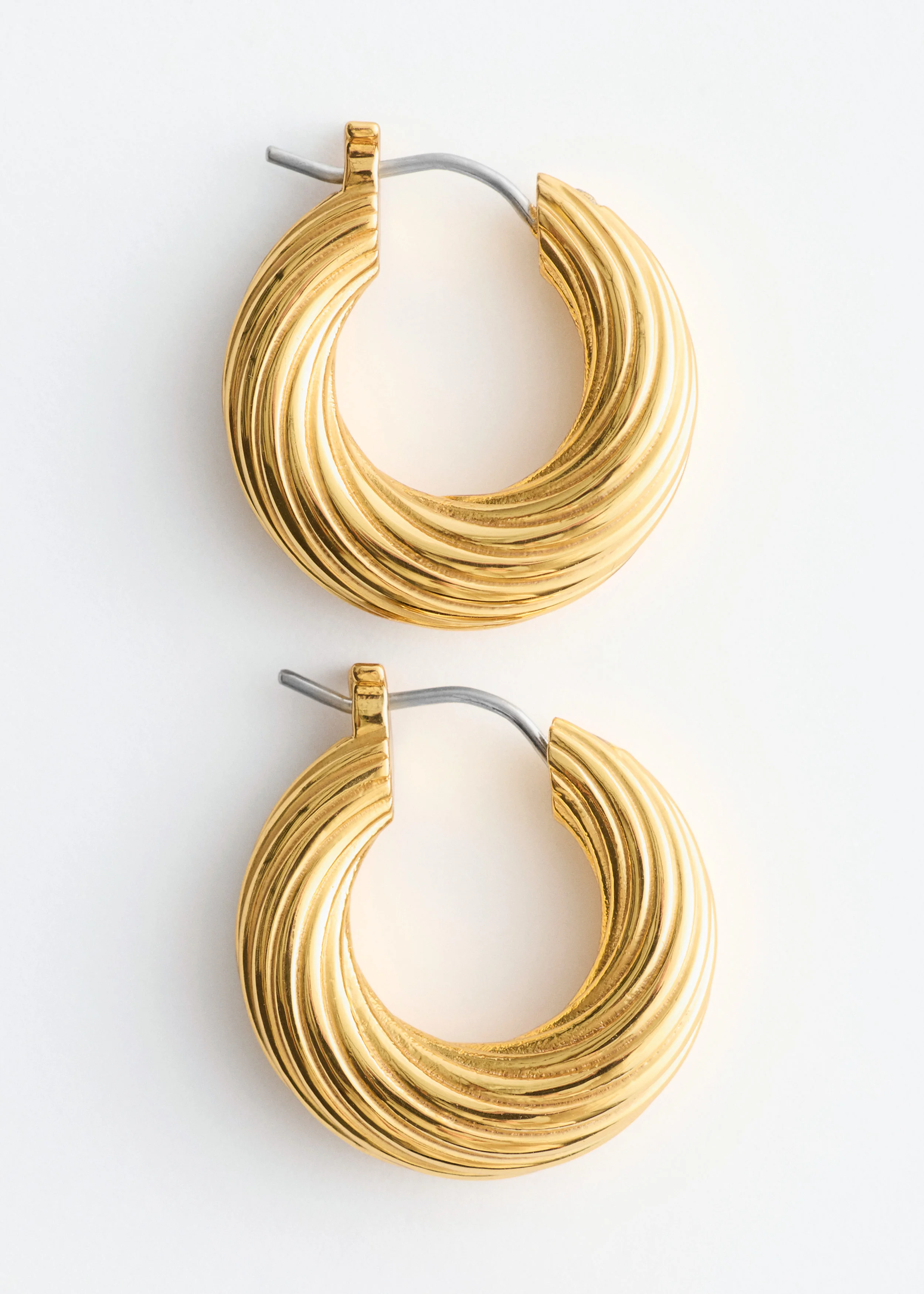 Fluted Hoop Earrings - 1