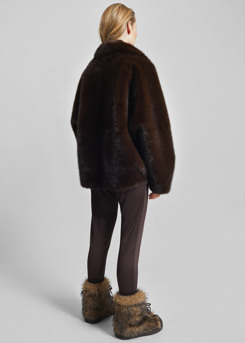 Senja Faux Fur Jacket - Dark Brown 6