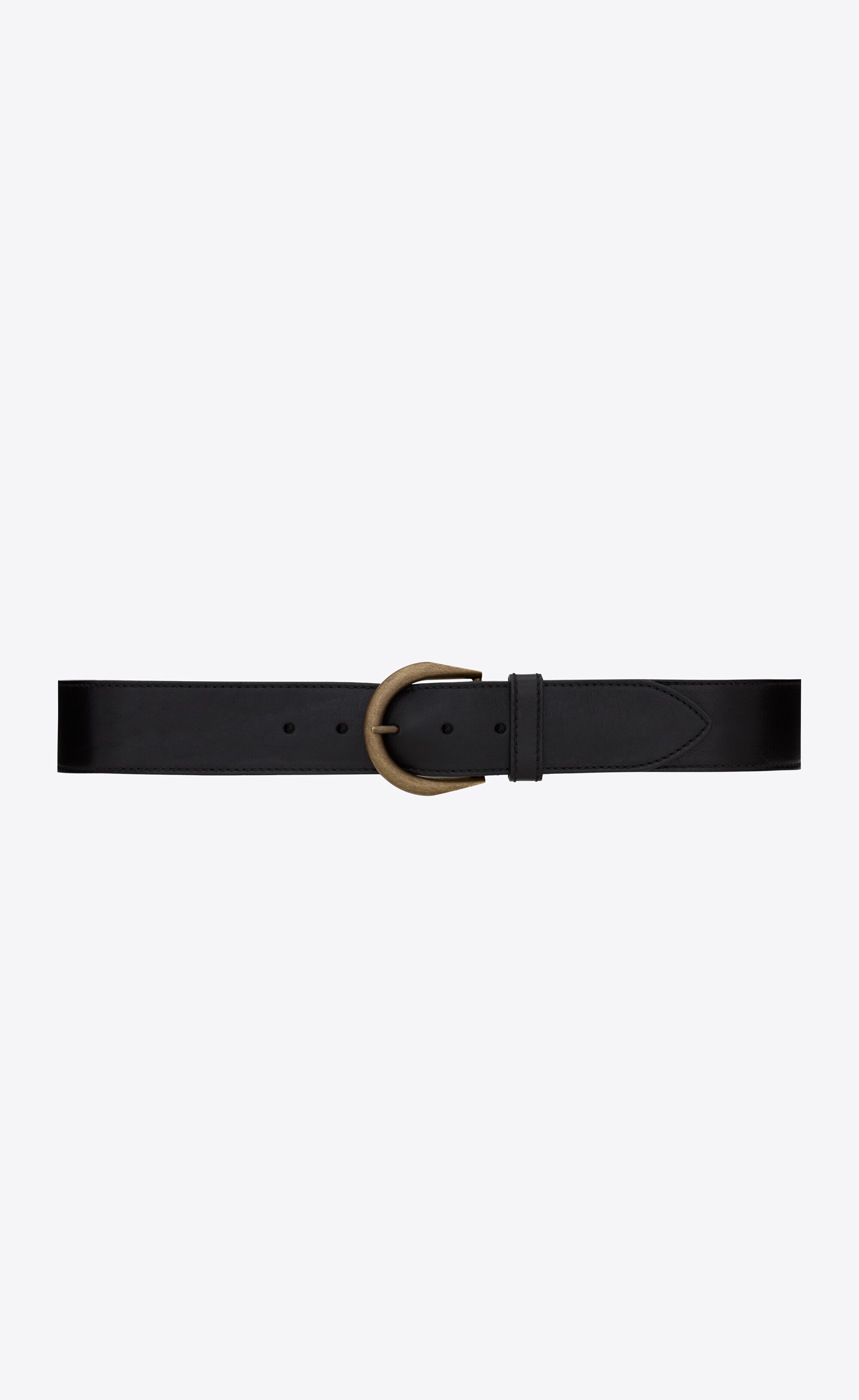 buckle-fastening leather belt - 1