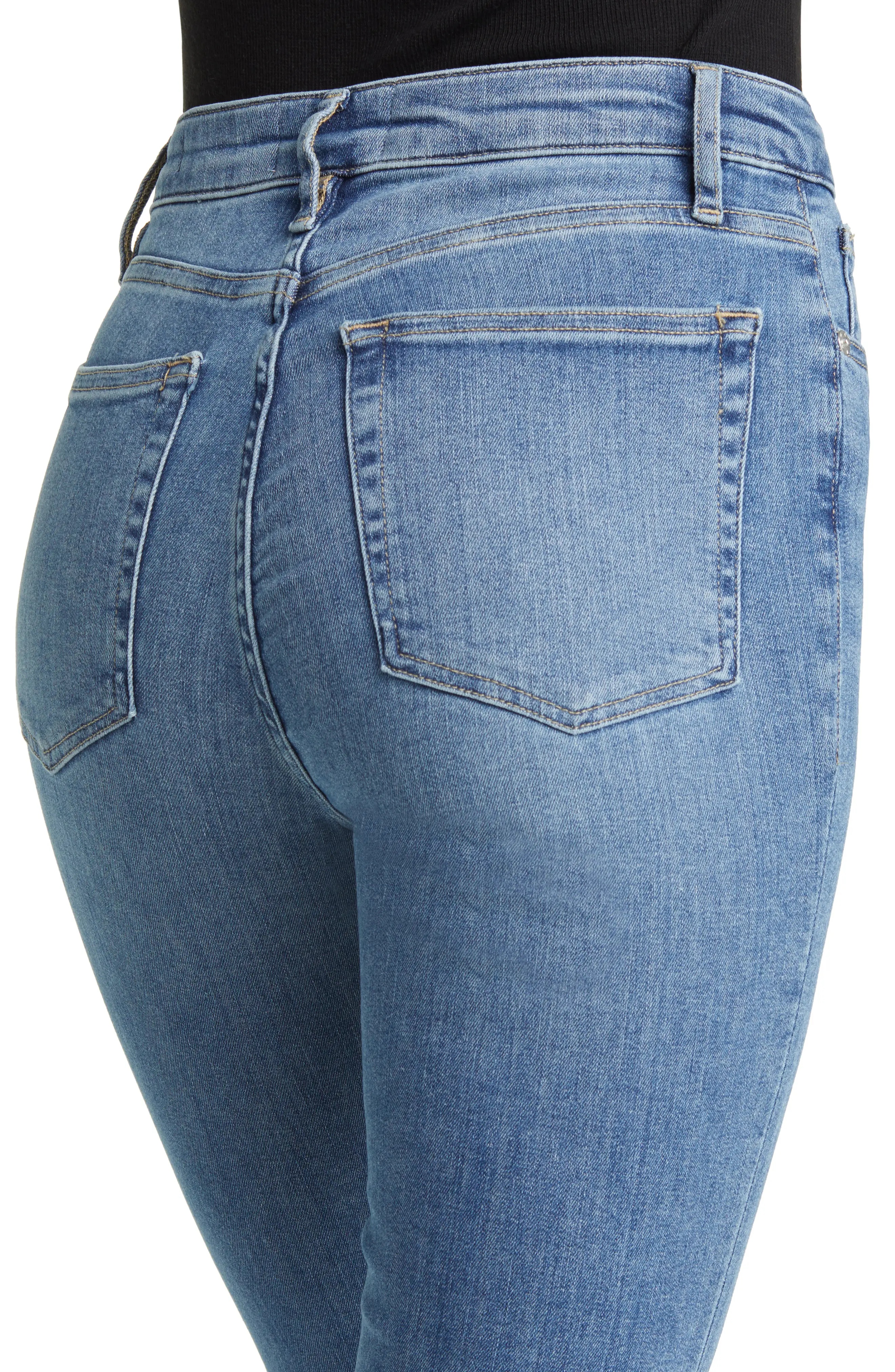 Super High Waist Mini Bootcut Jeans - 4