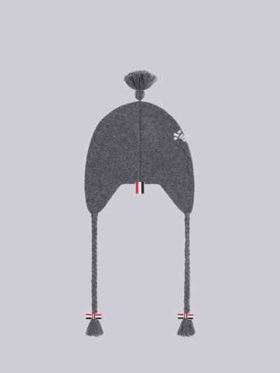 Thom Browne Double Face Merino Bow Jacquard Earflap Beanie outlook