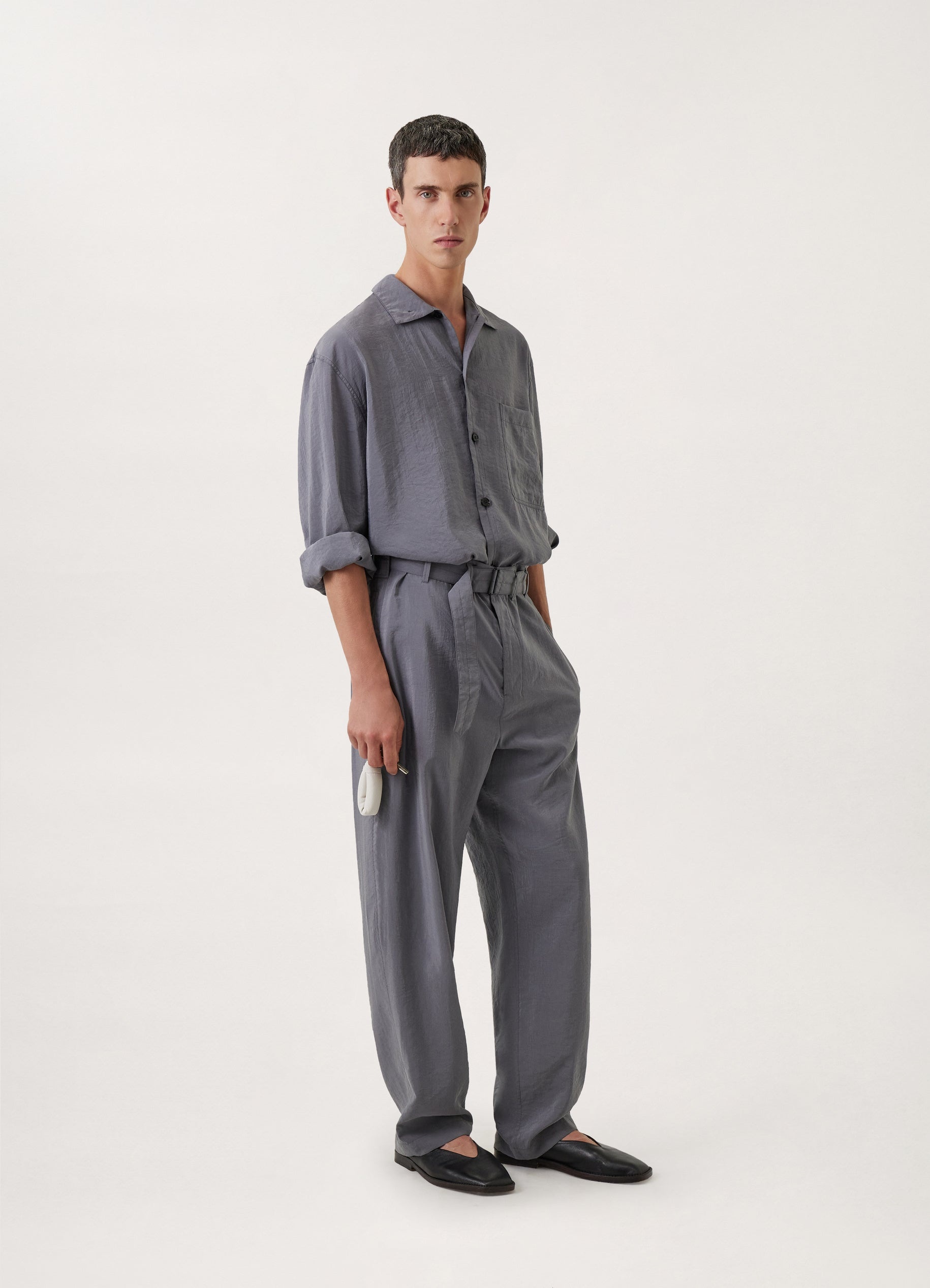 BELTED LOOSE PANTS - 6
