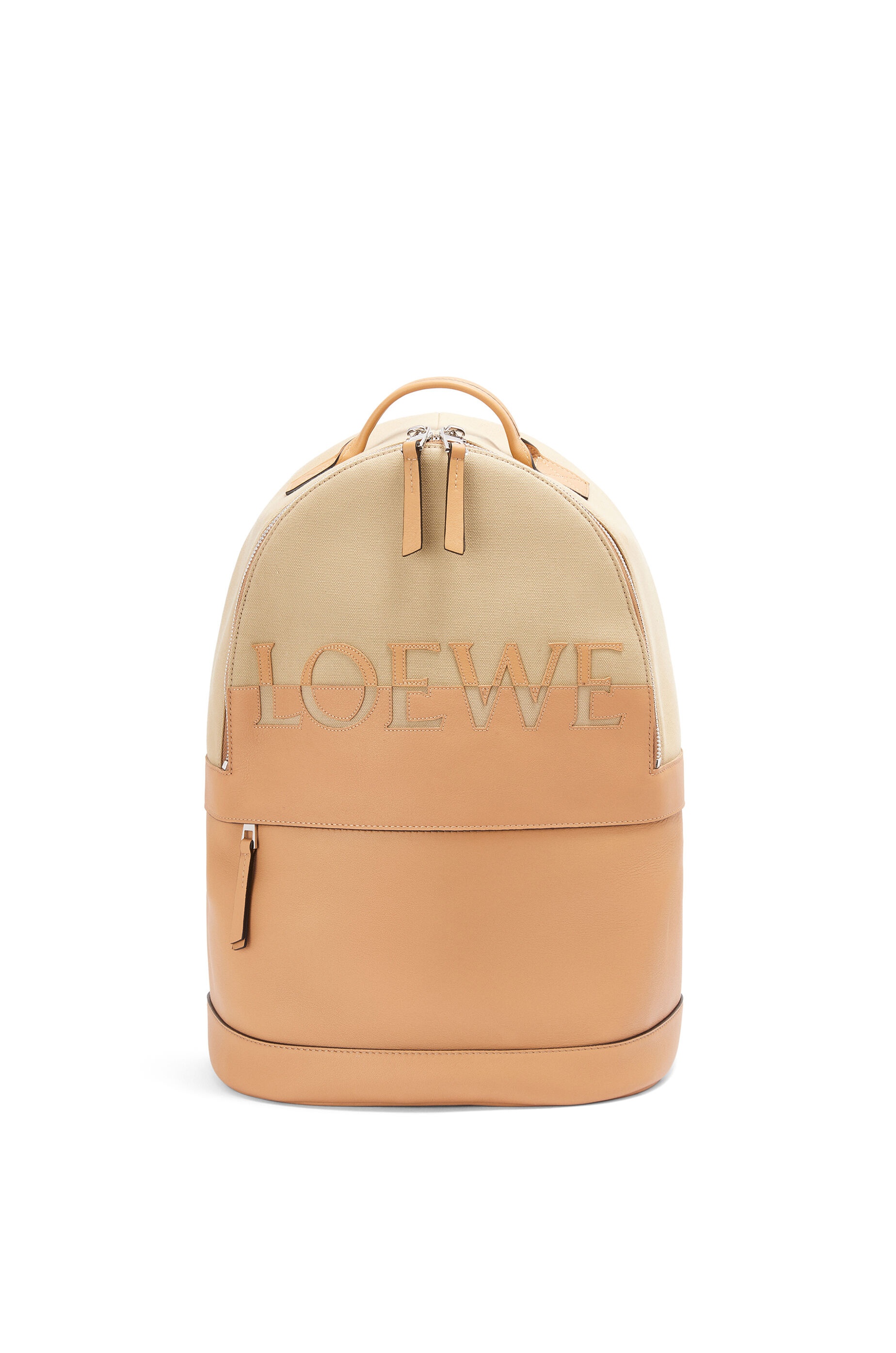 Signature Round backpack in canvas and classic calfskin - 1
