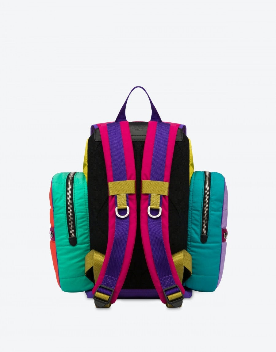 COLOUR-BLOCK PADDED NYLON BACKPACK - 2