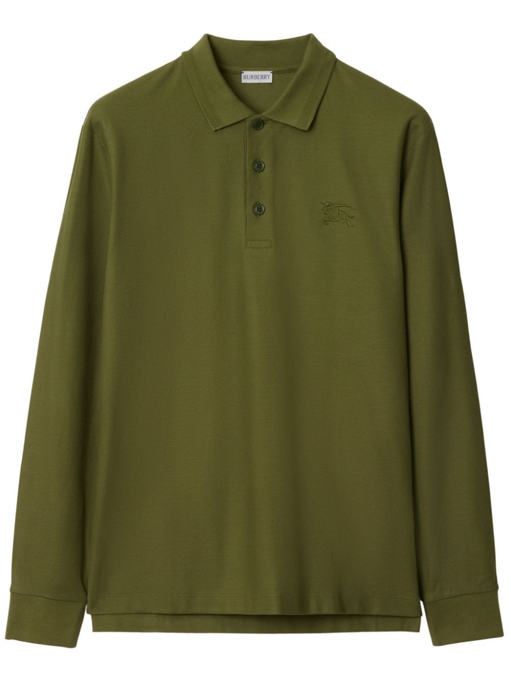 long-sleeve cotton polo shirt - 1