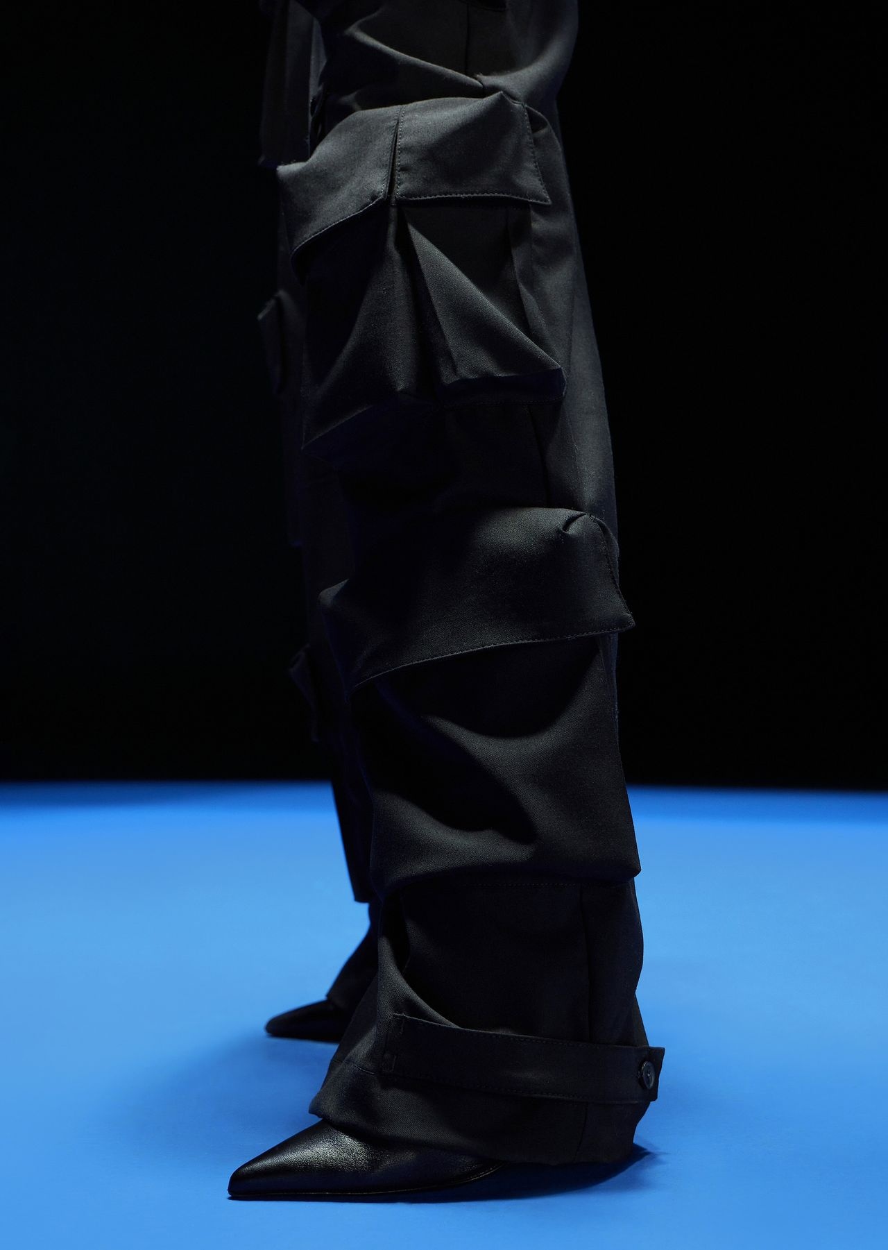 ASV Black Blue capsule collection multipocket wool-blend cargo trousers - 5