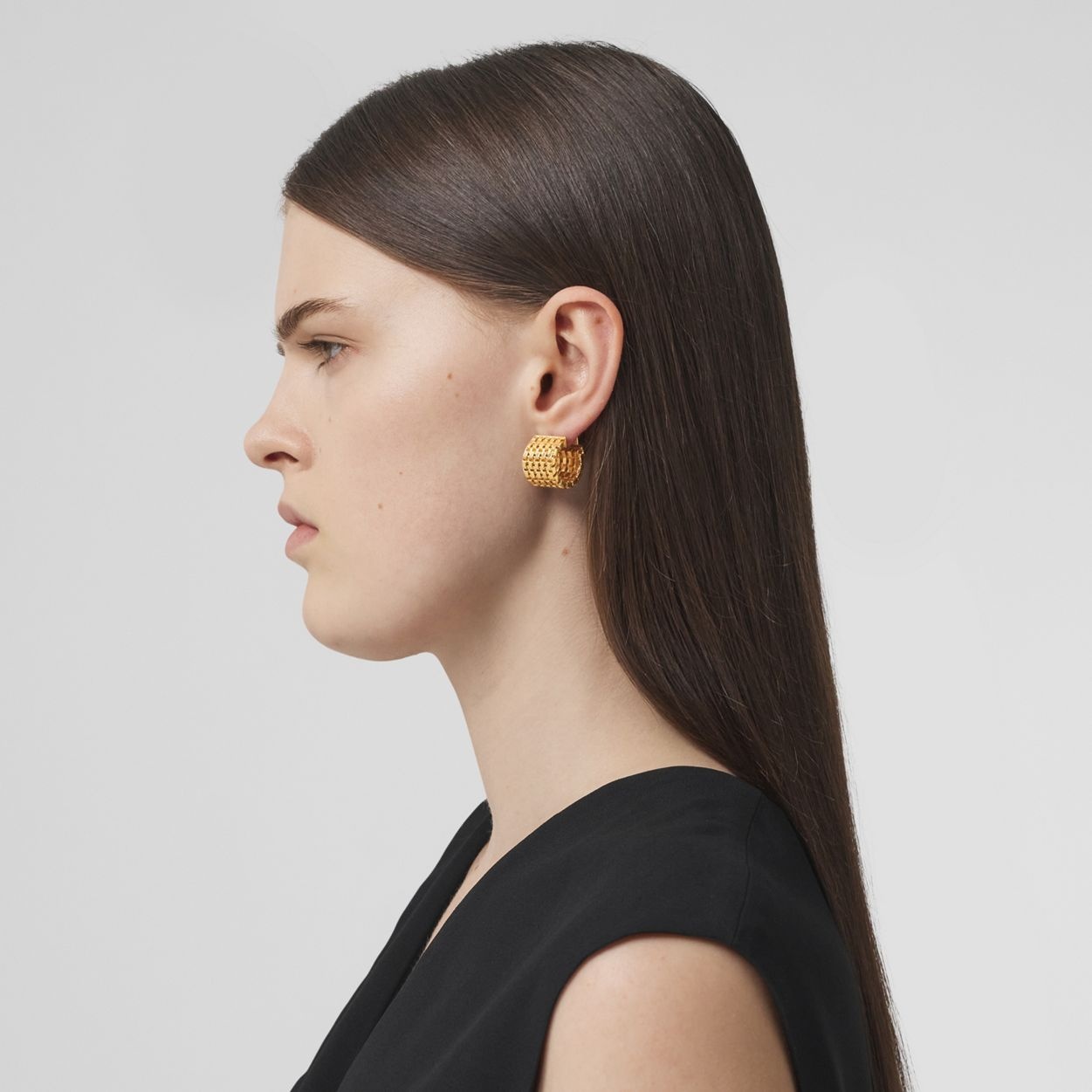 Gold-plated Chain-link Hoop Earrings - 3