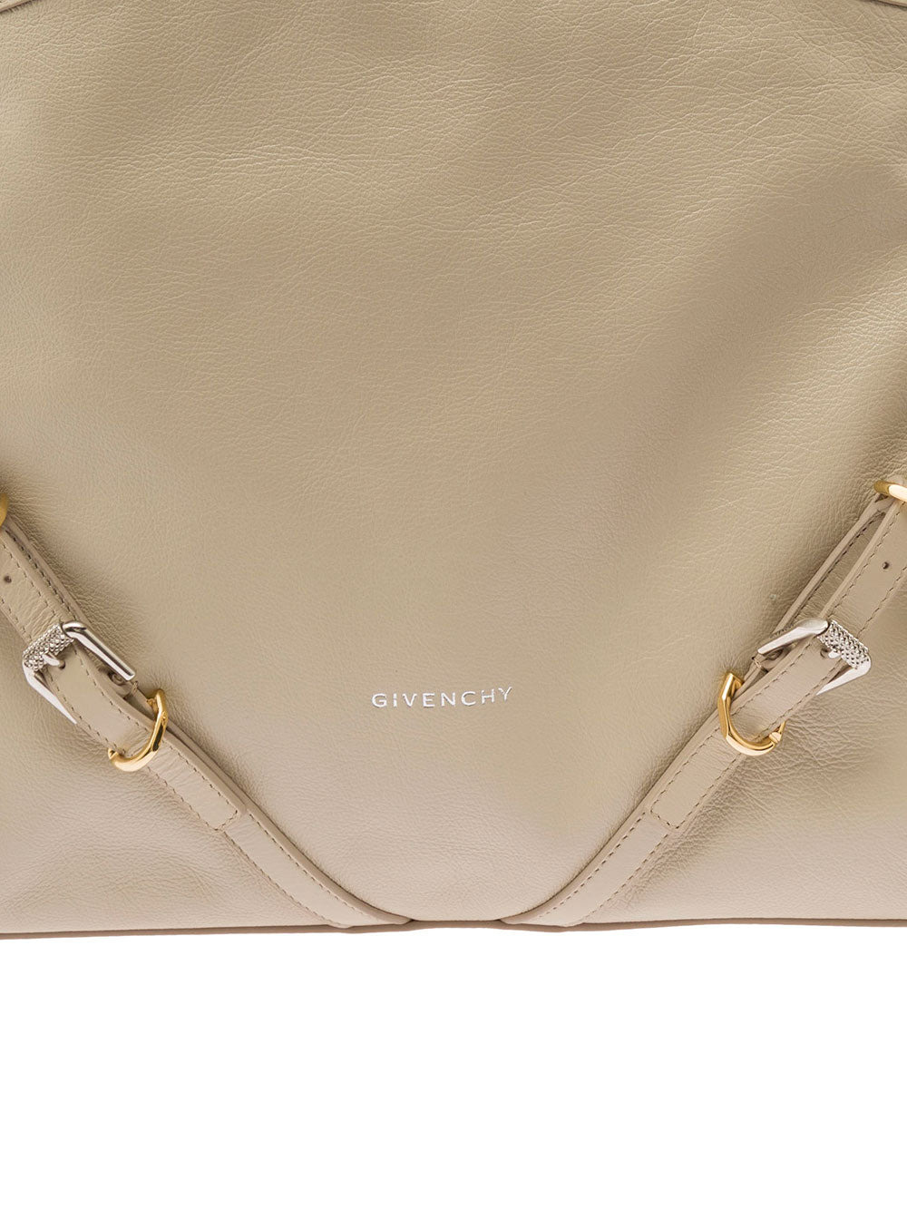 Givenchy Women 'Voyou' Beige Shoulder Bag With Embossed Logo In Smooth Leather Woman - 5