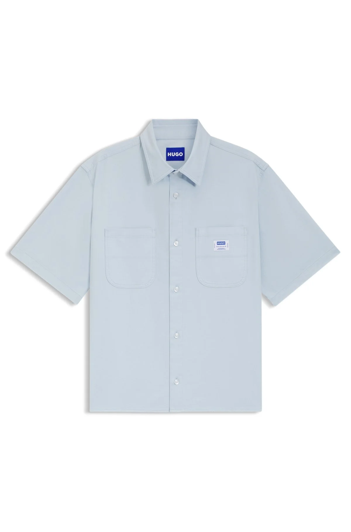 OVERSIZE-FIT SHIRT IN SLUB COTTON WITH PATCH POCKETS - 1