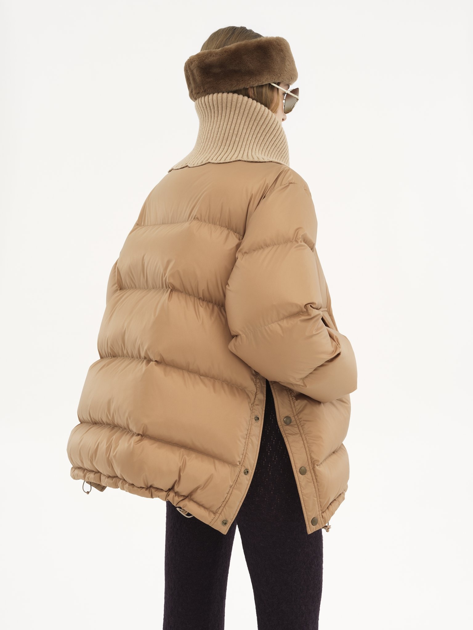HIGH-NECK PUFFER JACKET IN SHINY NYLON - 5