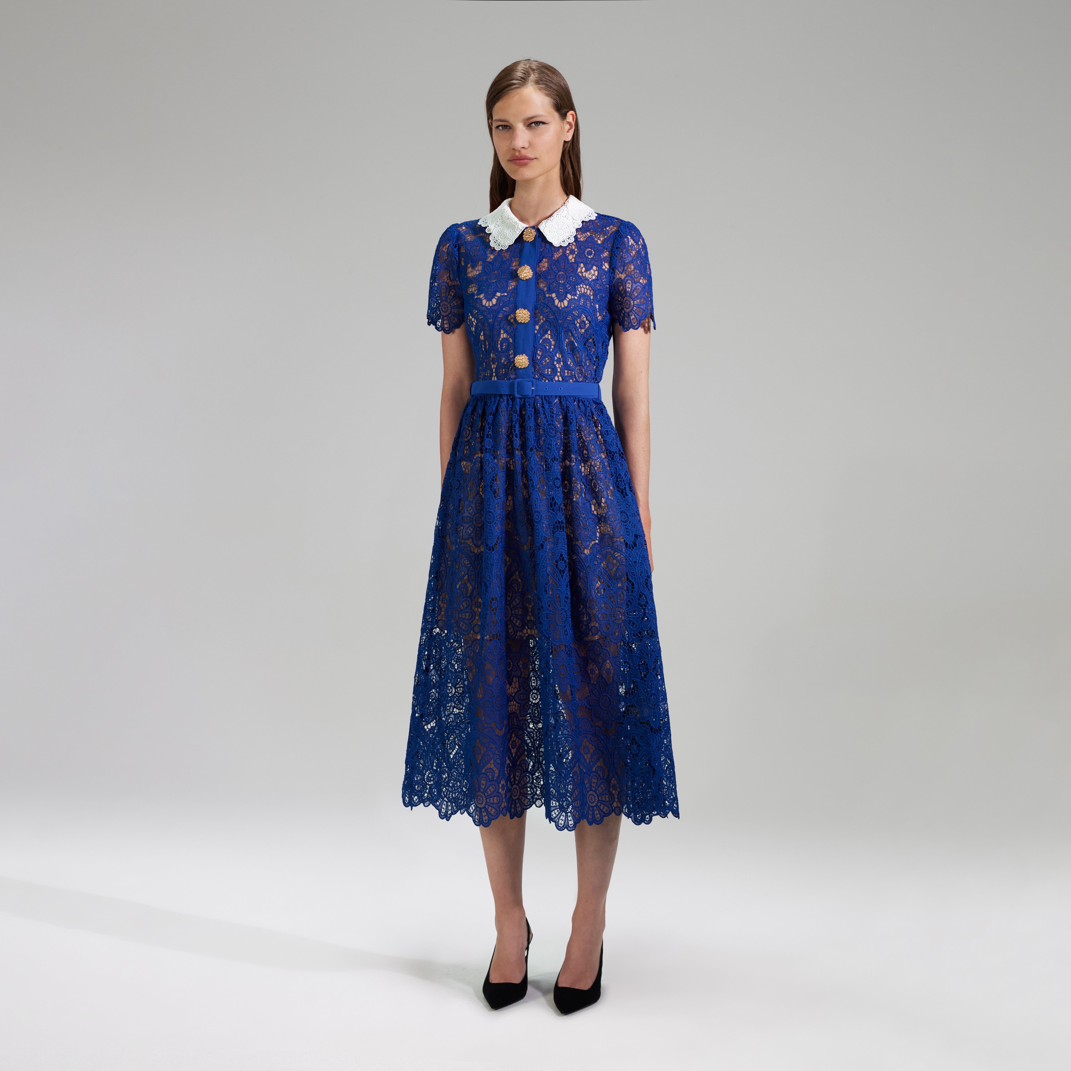 chinese dress ladies Light Blue Lace Dress #1124