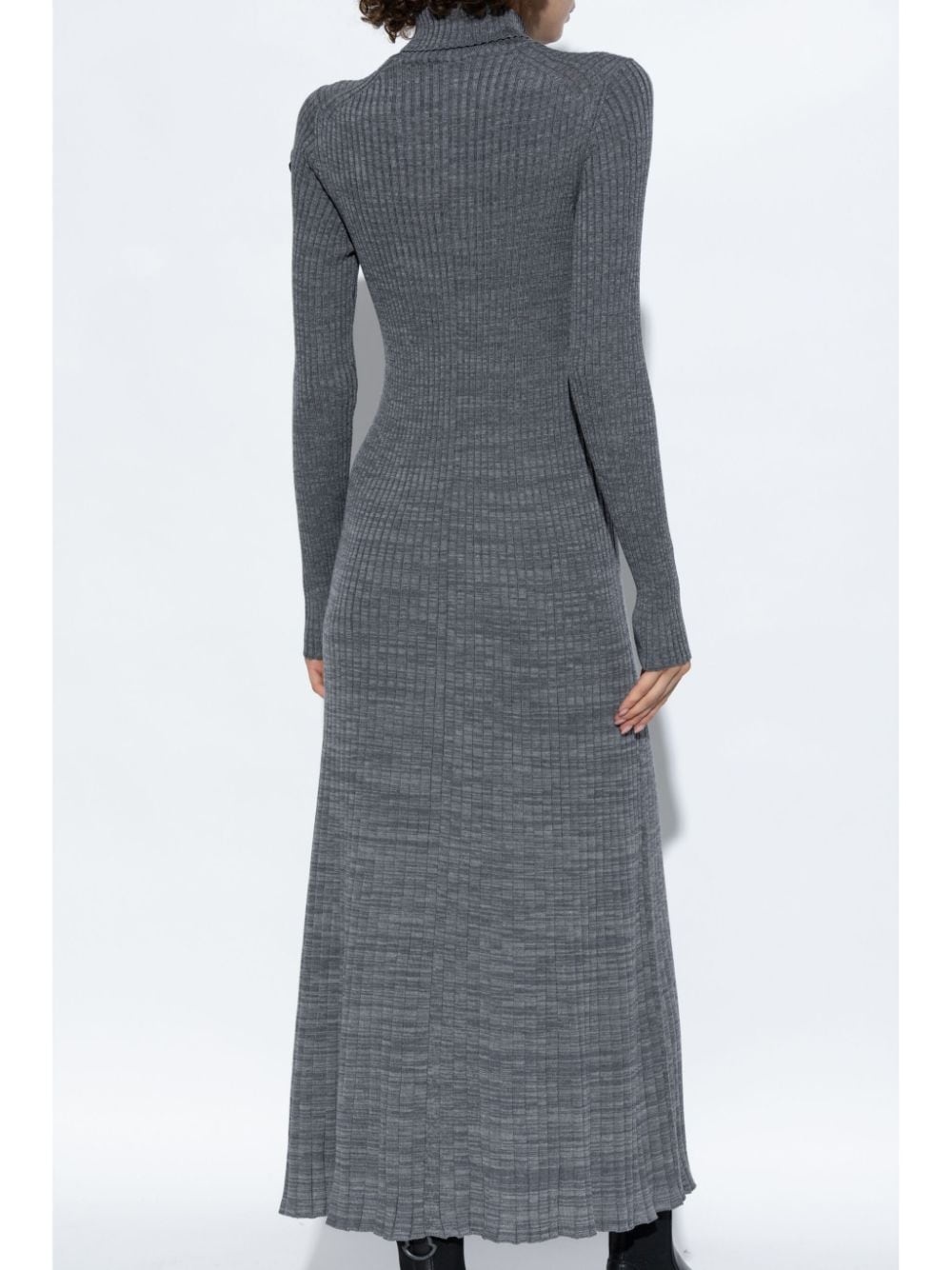 logo-patch wool maxi dress - 4