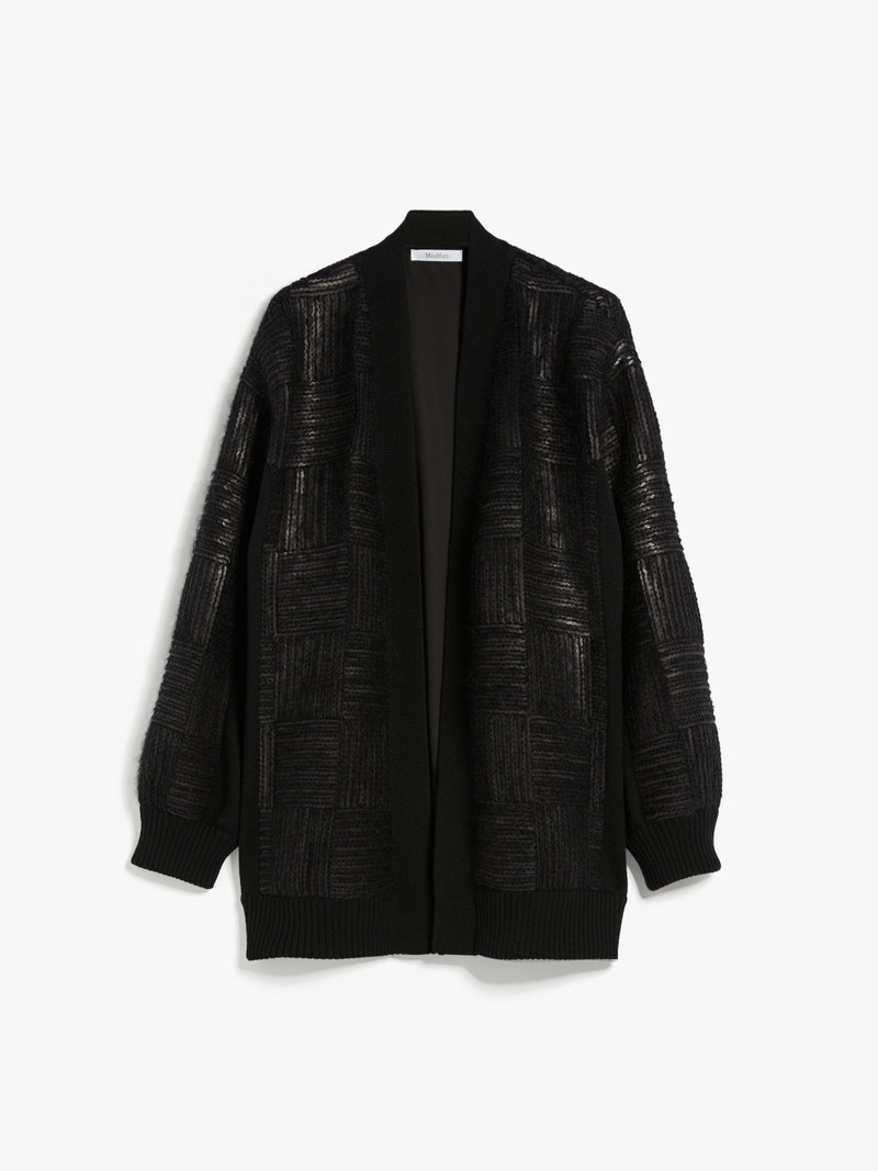 ESTONIA Wool and sequin oversize cardigan 1