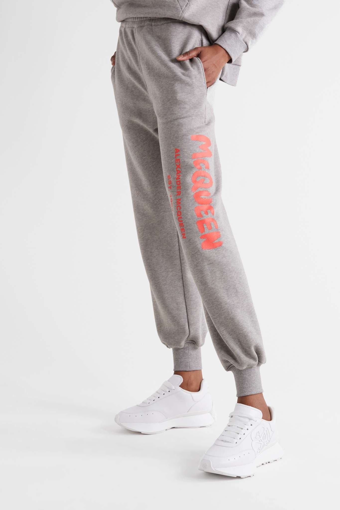 Printed cotton-jersey track pants - 3