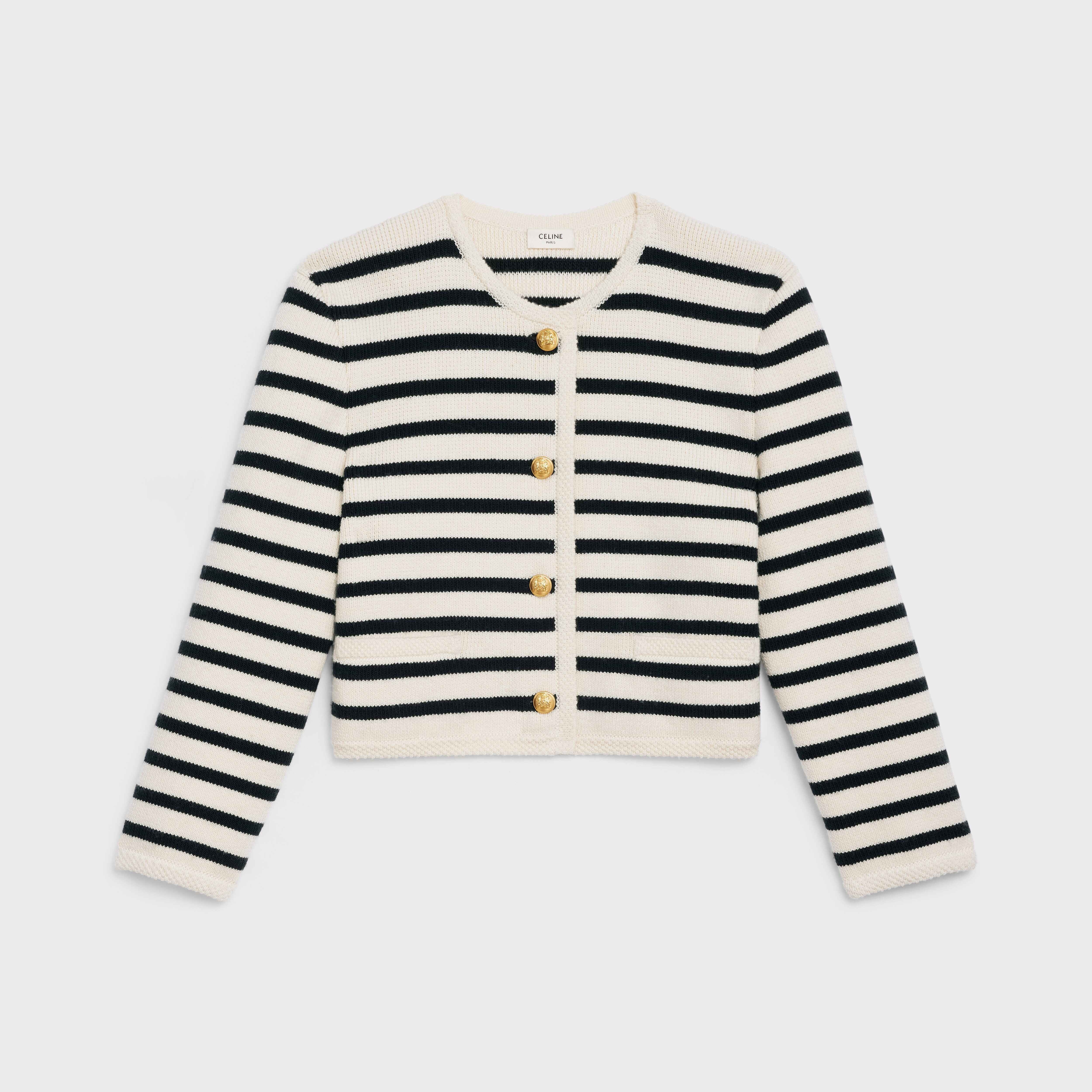 “CHASSEUR” JACKET IN STRIPED WOOL - 1