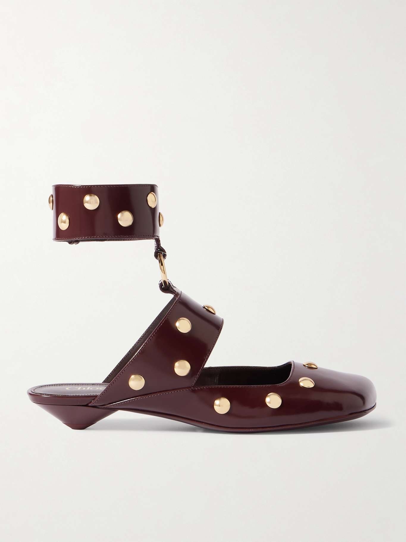 サンダル・ミュール CHLOE BLACK LEATHER JADE SABOT CHLOÉ Jade studded leather sandals | NET-A-PORTER