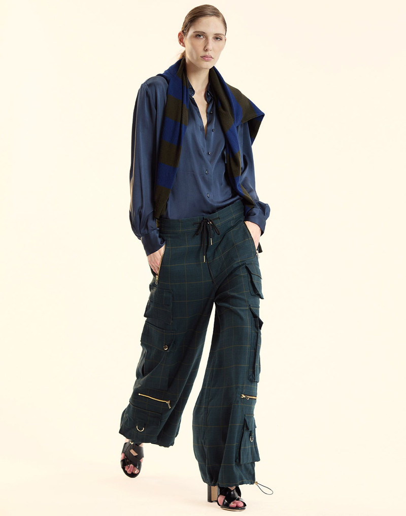 CYNTHIA ROWLEY Plaid Cargo Pants outlook