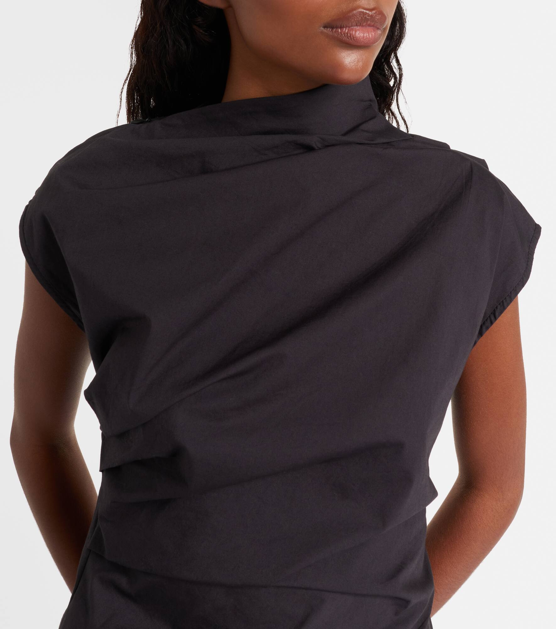 Ruched cotton-blend top - 4