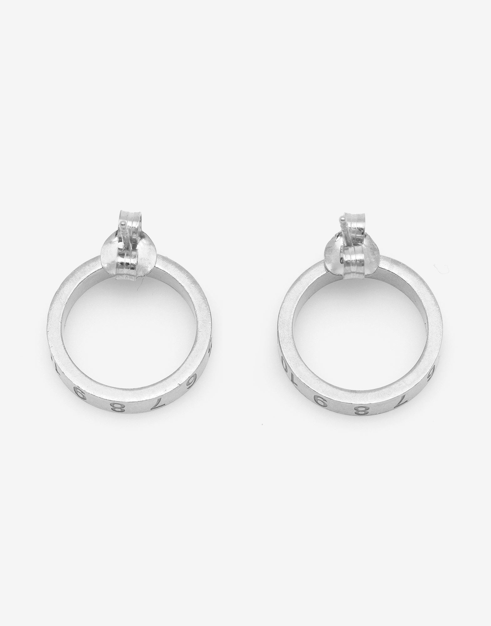 Number logo circle earring - 2