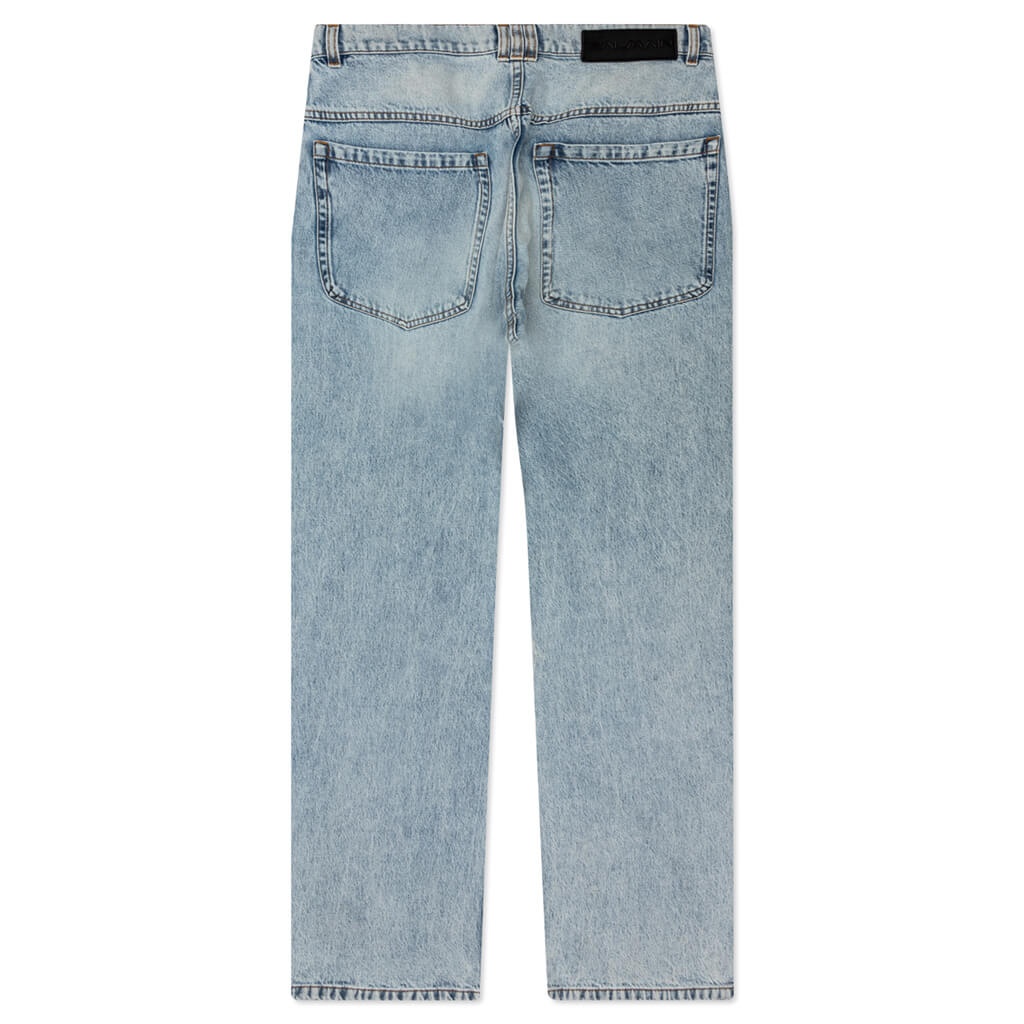 LOOSE VINTAGE WASH DENIM PANTS - BLEU JEAN CLAIR - 2