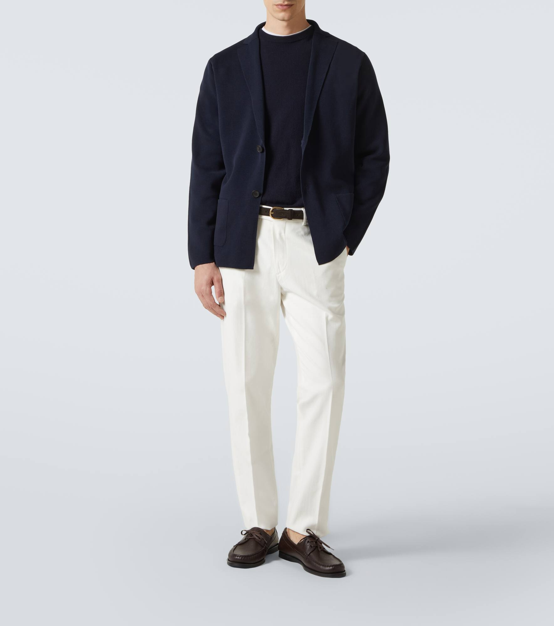 Knitted cotton crêpe blazer - 2